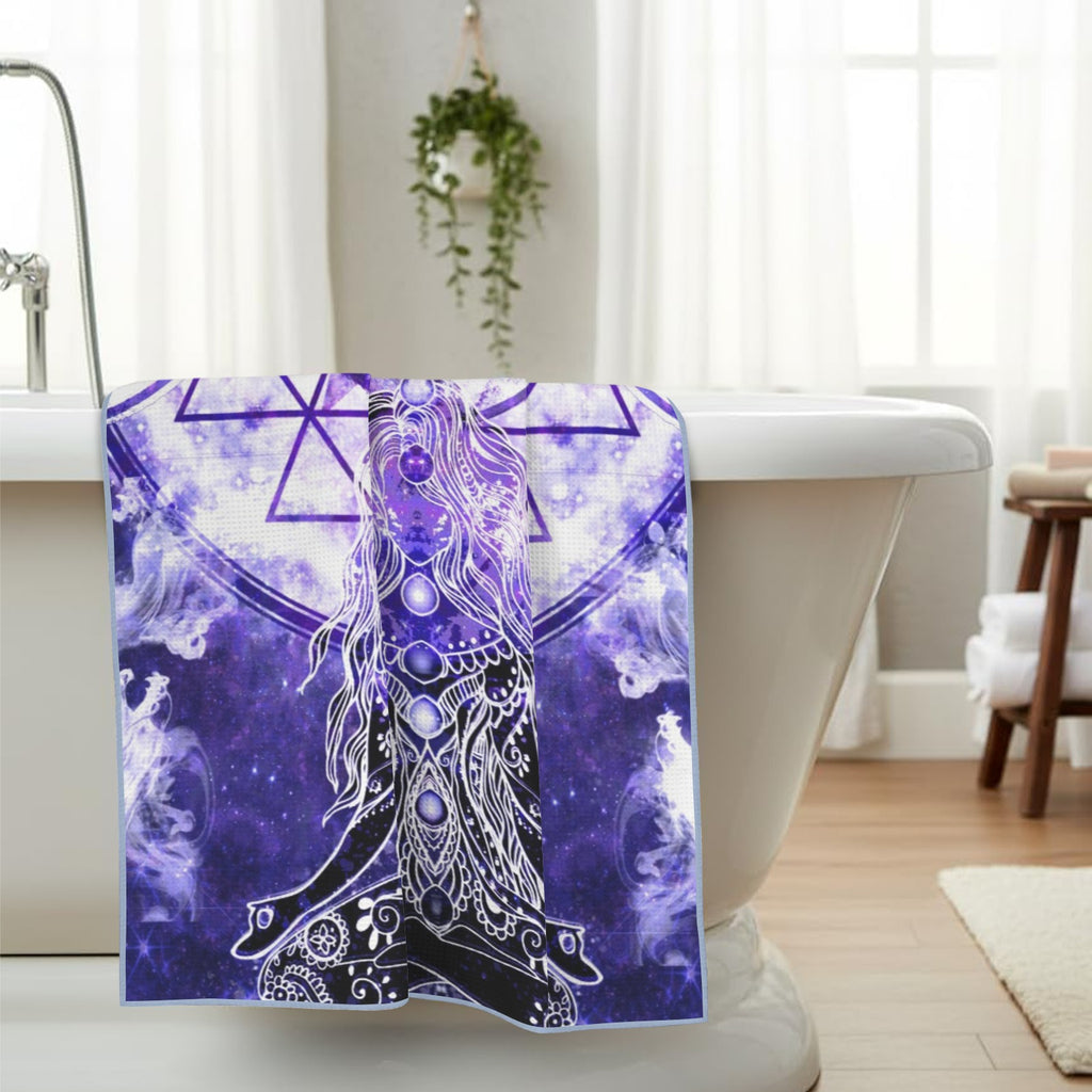 Katerina's Dragon's Eye Magickal Awakening Meditations Waffle Weave Bath Towel 29" x 58" | Ships from USA