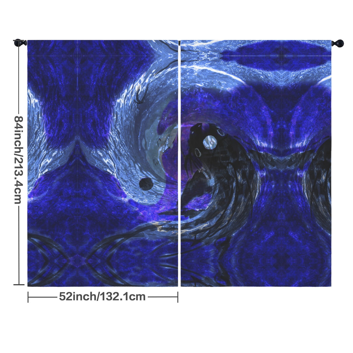 Katerina's Dragon's Eye Koi Desires Floor-To-Ceiling Curtain 52x84inch | Ships from USA