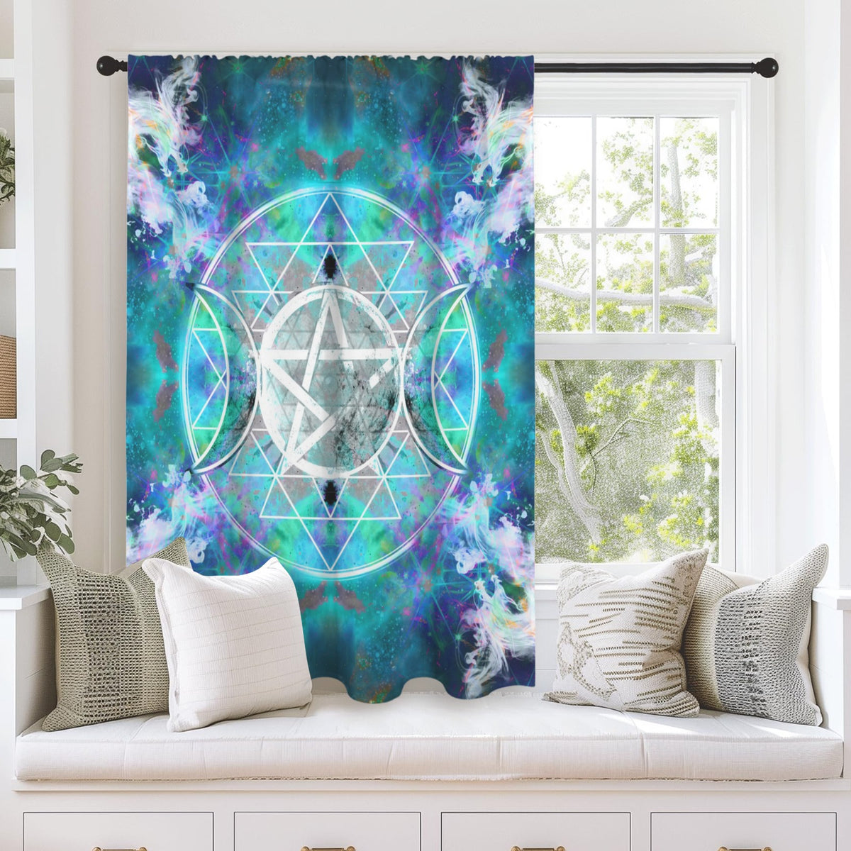 Katerina's Now & Forever Triple Goddess Meditations Window Curtain 52" x 63" ( 1 Piece ) | Ships from USA