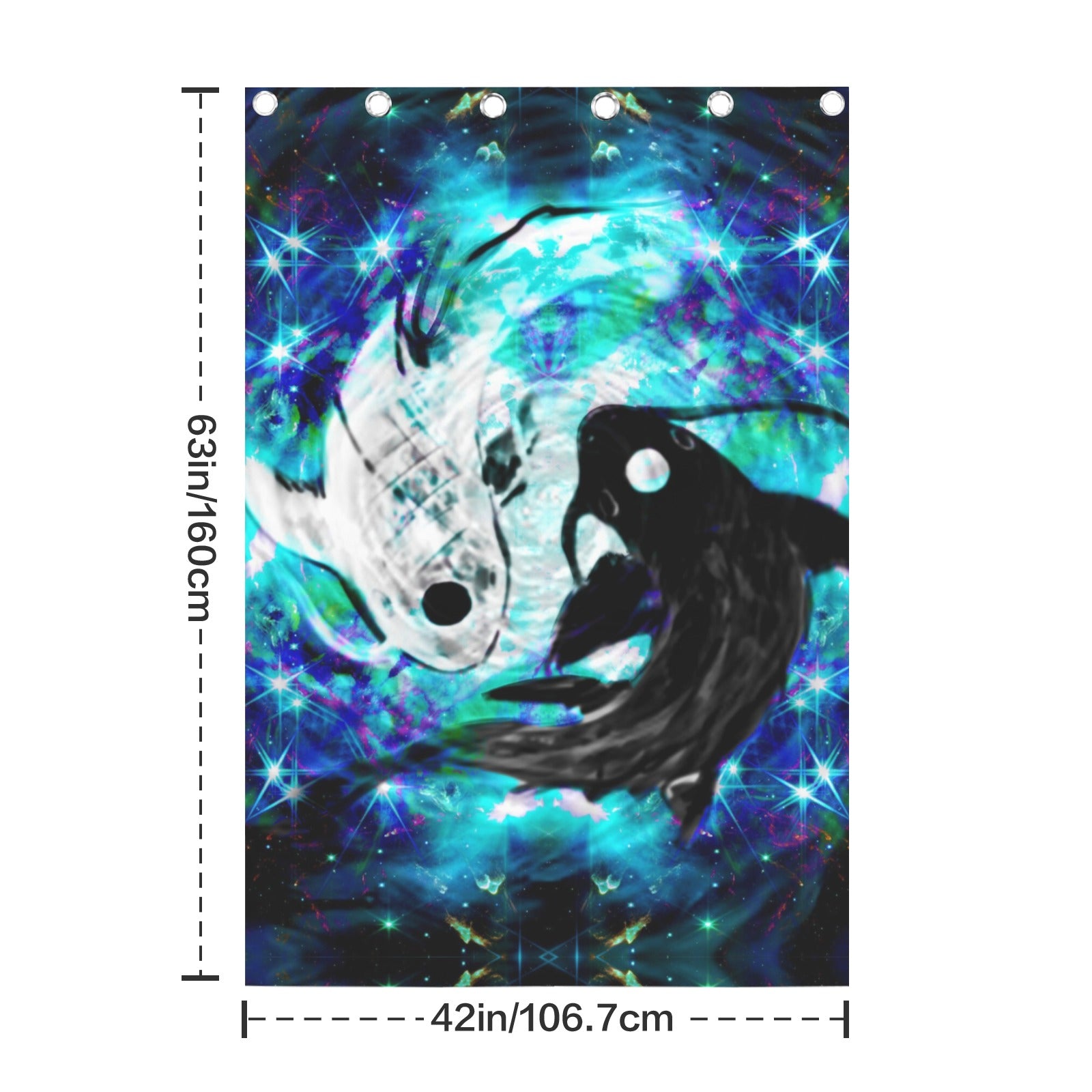 Katerina's Now & Forever Koi Desires Grommet Curtain 42" x 63" ( 1 Piece ) | Ships from USA