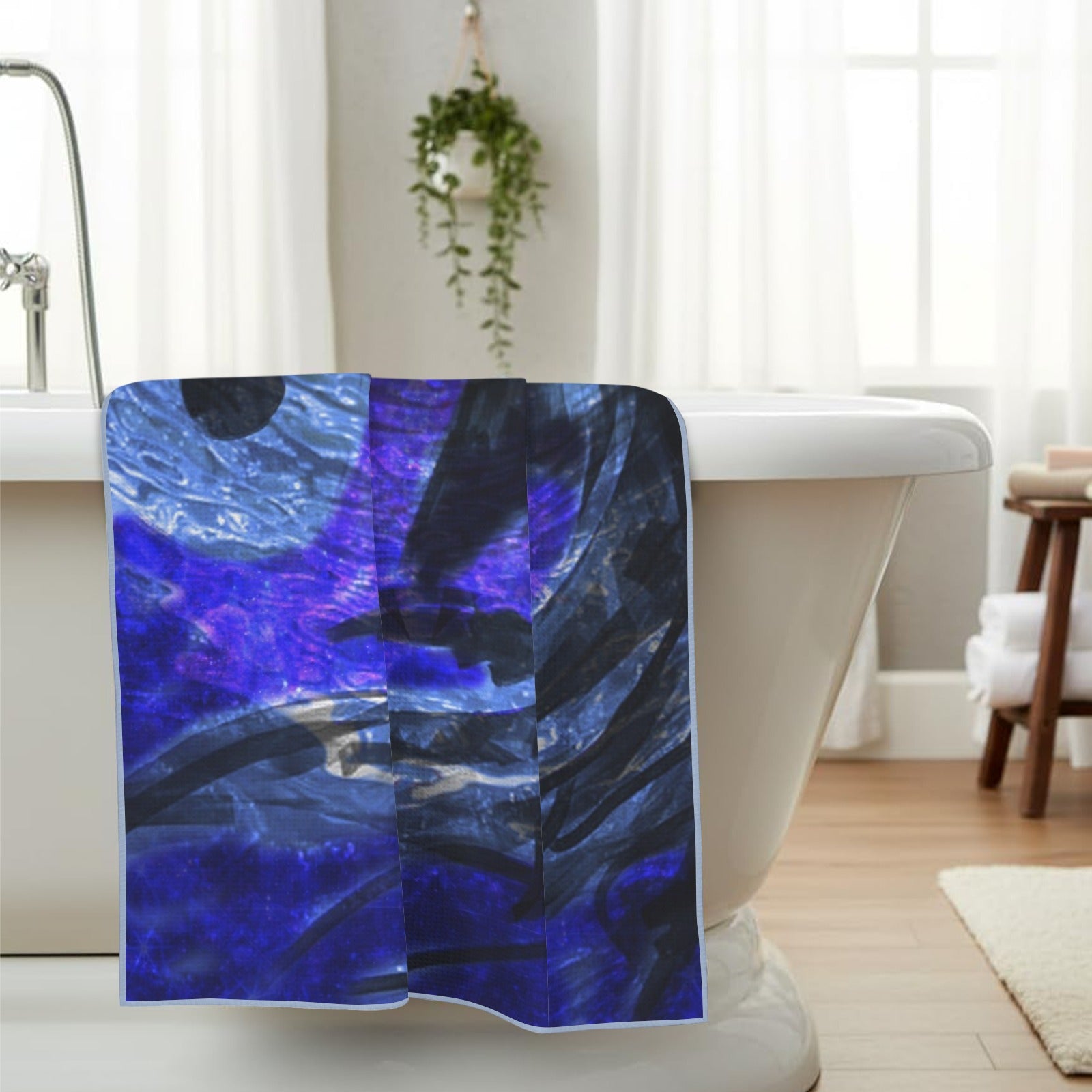 Katerina's Dragon's Eye Koi Desires Waffle Weave Bath Towel 29" x 58" | Ships from USA