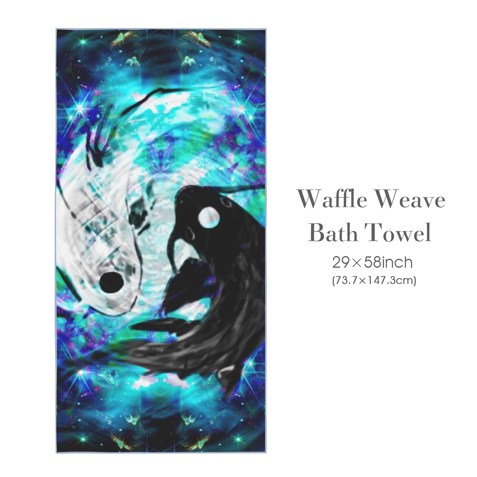 Katerina's Now & Forever Koi Desires Waffle Weave Bath Towel 29" x 58" | Ships from USA