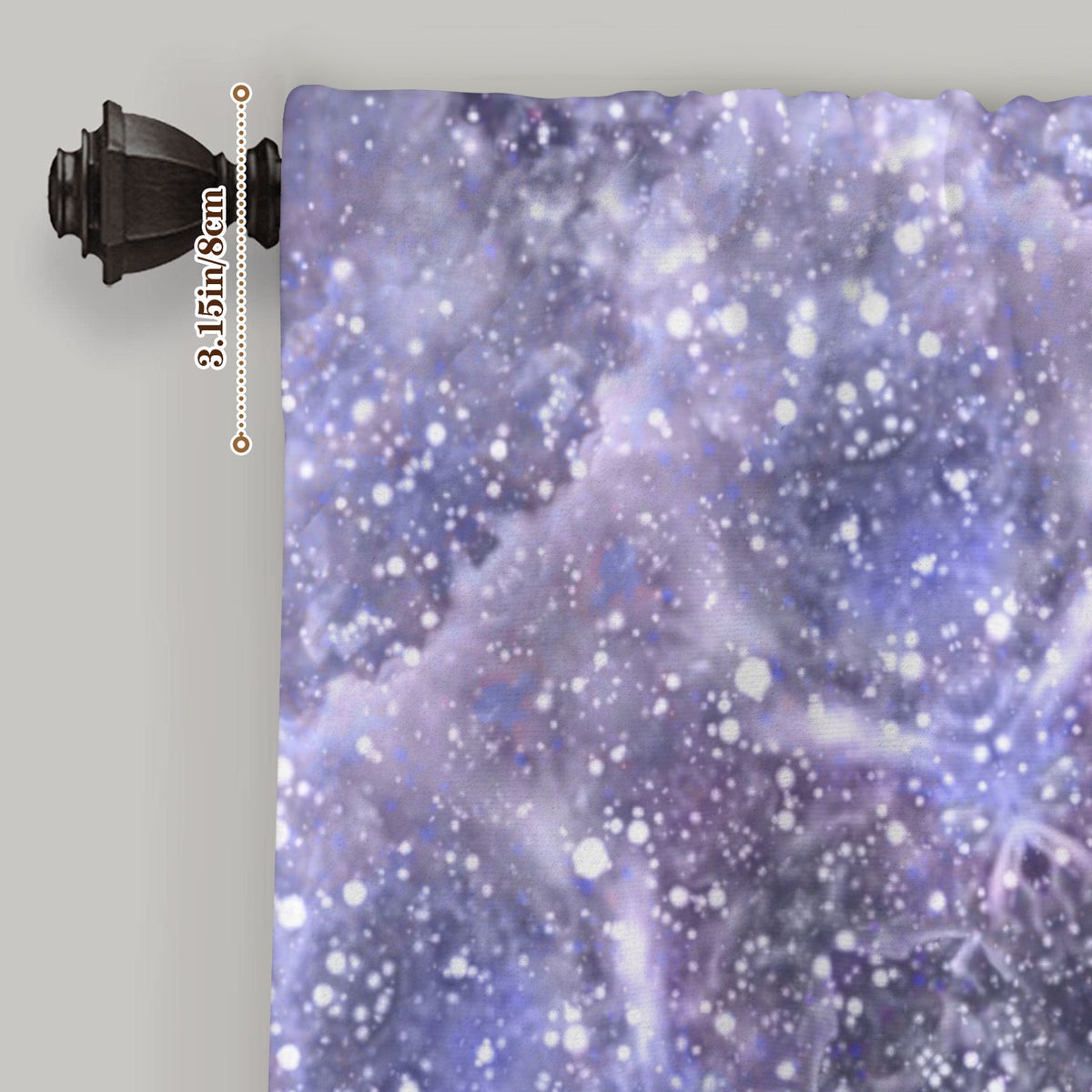 Katerina's Lilac Star Desires Window Curtain 52" x 63" ( 1 Piece ) | Ships from USA