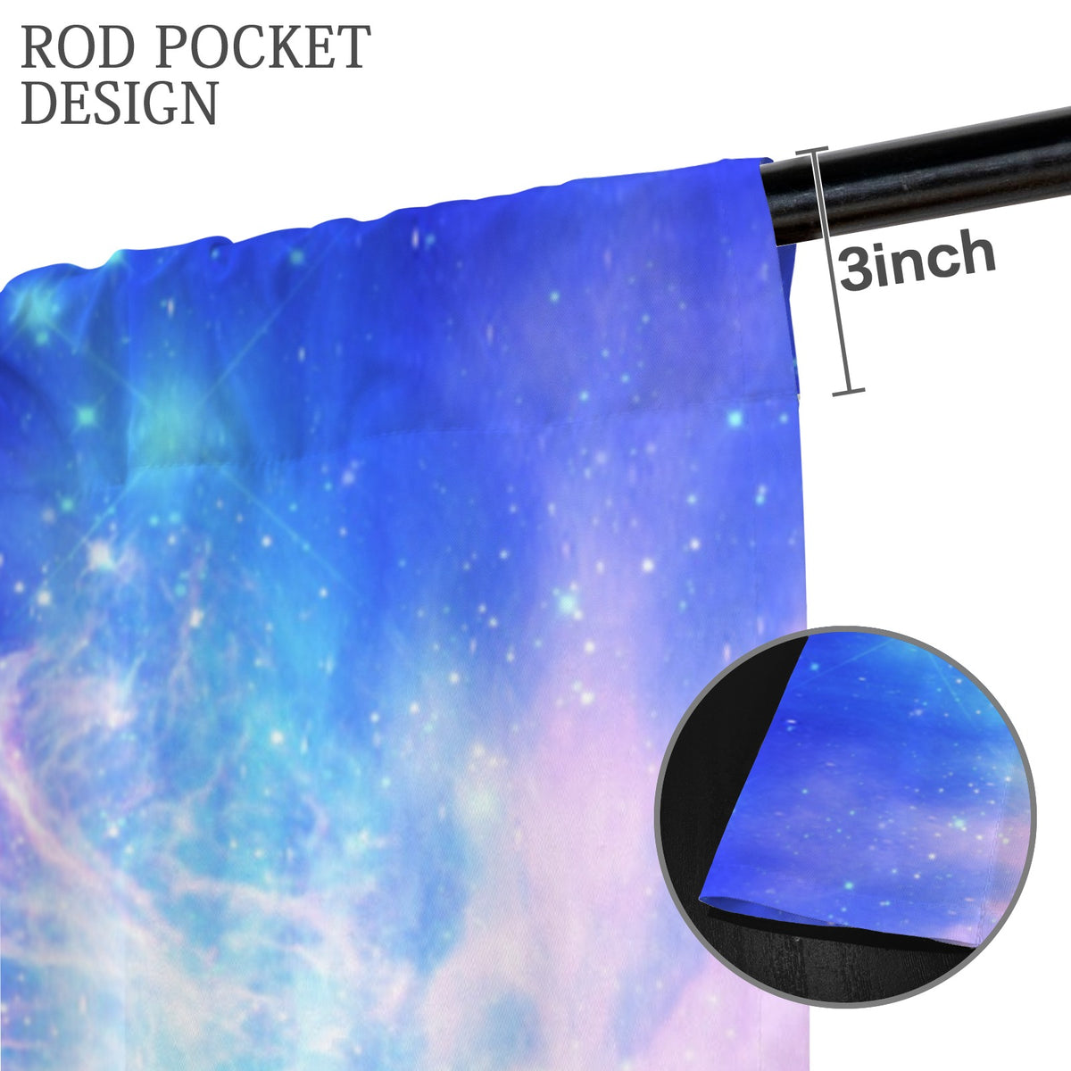 Starry Night Dreams Floor-To-Ceiling Curtain 52x84inch | Ships from USA