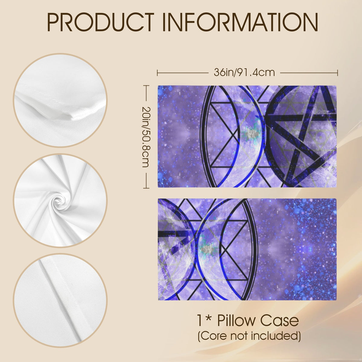 Katerina's Triple Goddess Magical Desires Pillow Case 36" x 20"  | Ships from USA