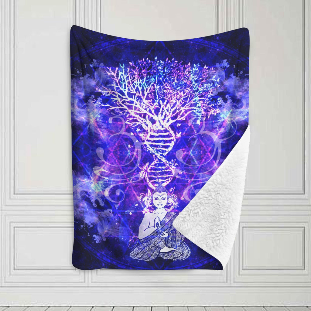Katerina’s Dragon’s Eye Desires Buddha Meditations Sherpa Fleece Blanket 30" x 40" | Ships from USA