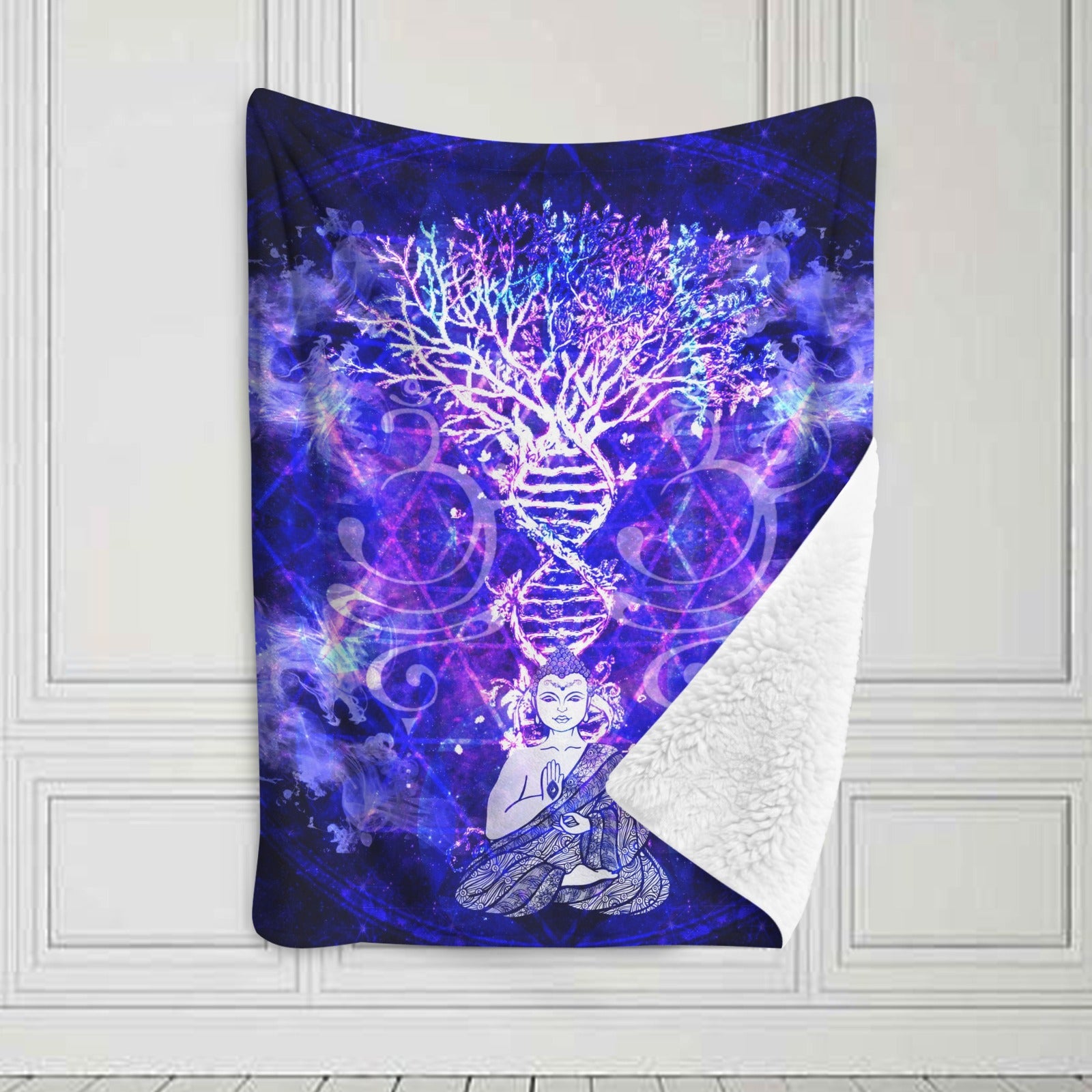 Katerina’s Dragon’s Eye Desires Buddha Meditations Sherpa Fleece Blanket 30" x 40" | Ships from USA