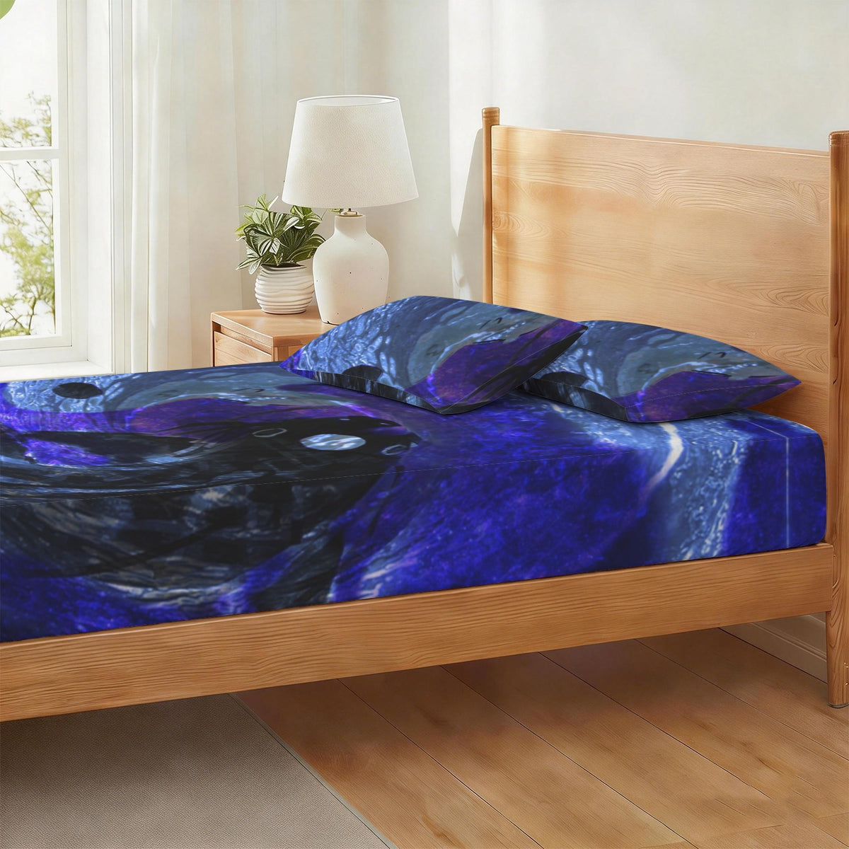 Katerina's Dragon's Eye Desires Koi Dreams Twin Bedding Set (Fitted Sheet + Pillowcases) | Ships from USA