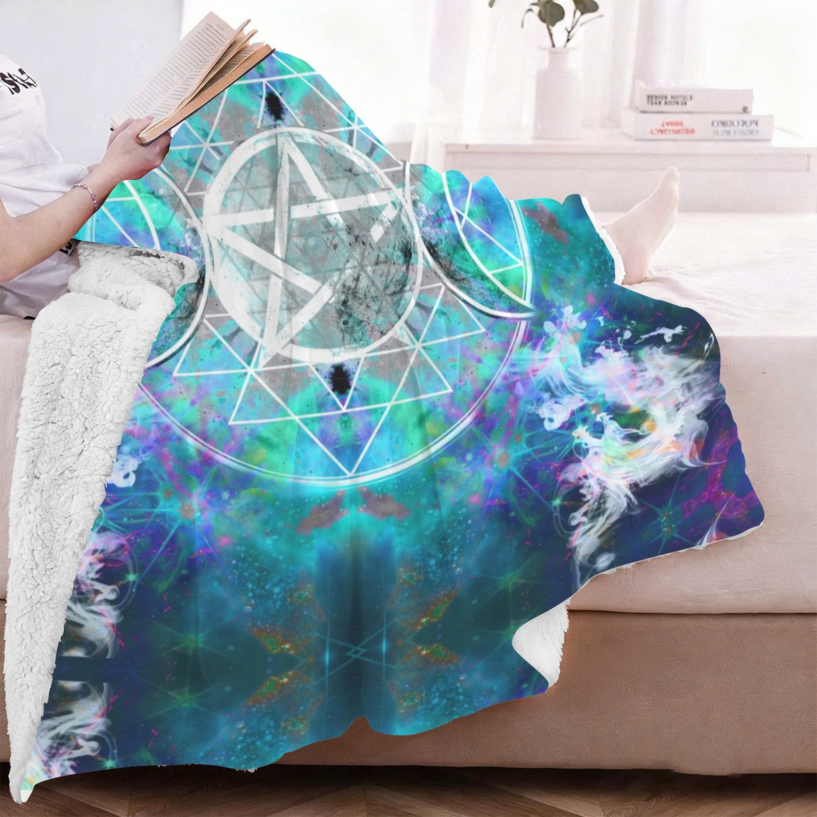 Katerina's Now & Forever Triple Goddess Meditations Sherpa Fleece Blanket 60" x 80" | Ships from USA