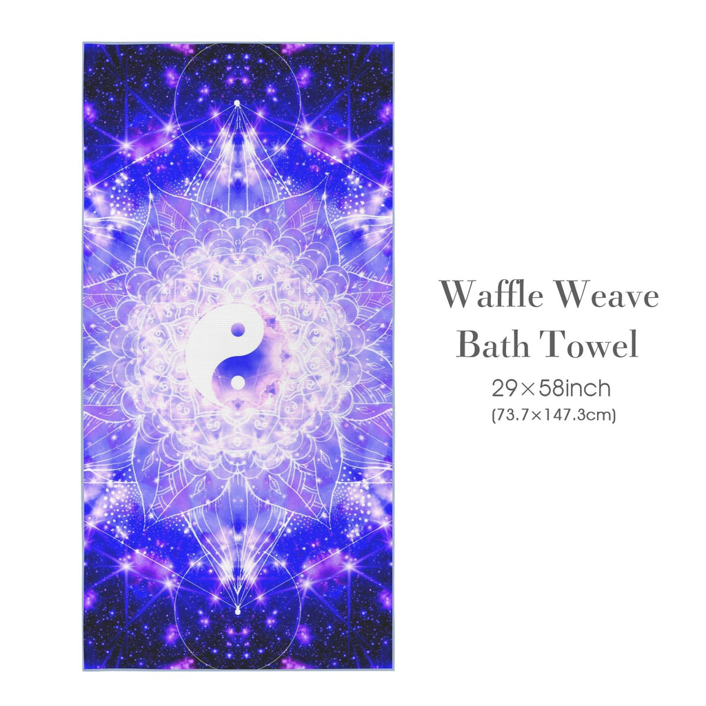 Katerina's Psyche Yin Yang Meditations Waffle Weave Bath Towel 29" x 58" | Ships from USA