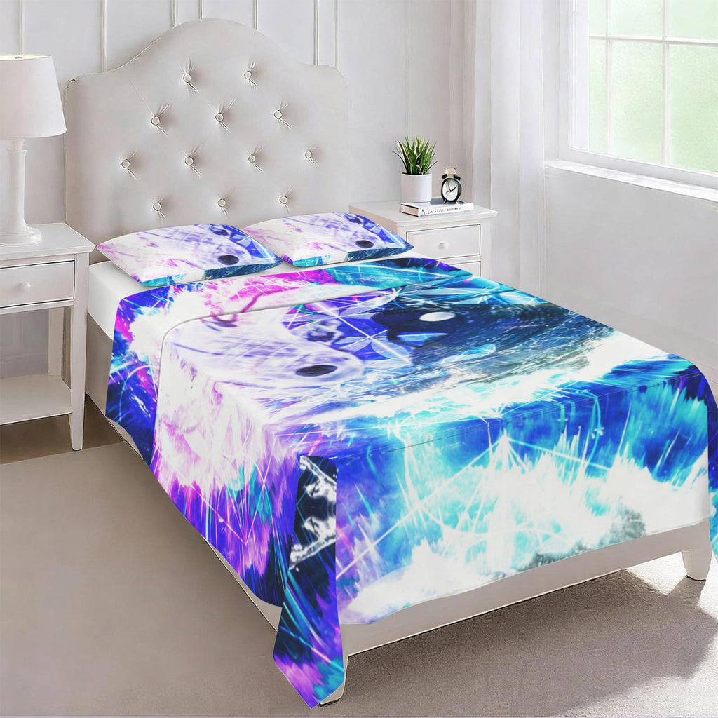 Creation's Koi Meditations 3-Piece Bedding Set (Bed Sheet + Pillowcases)  | Ships from USA
