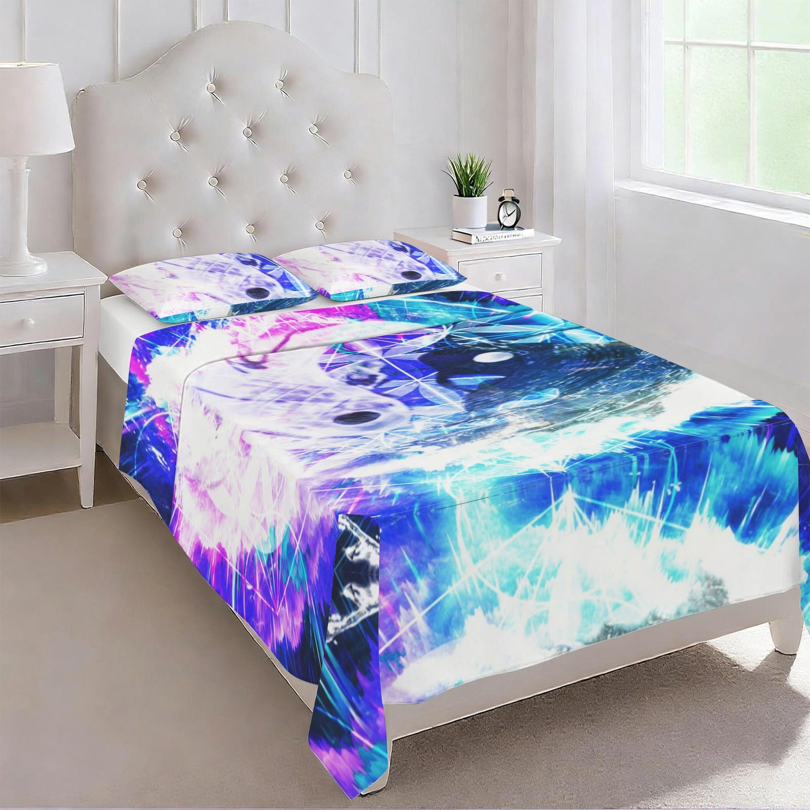 Creation's Koi Meditations 3-Piece Bedding Set (Bed Sheet + Pillowcases)  | Ships from USA