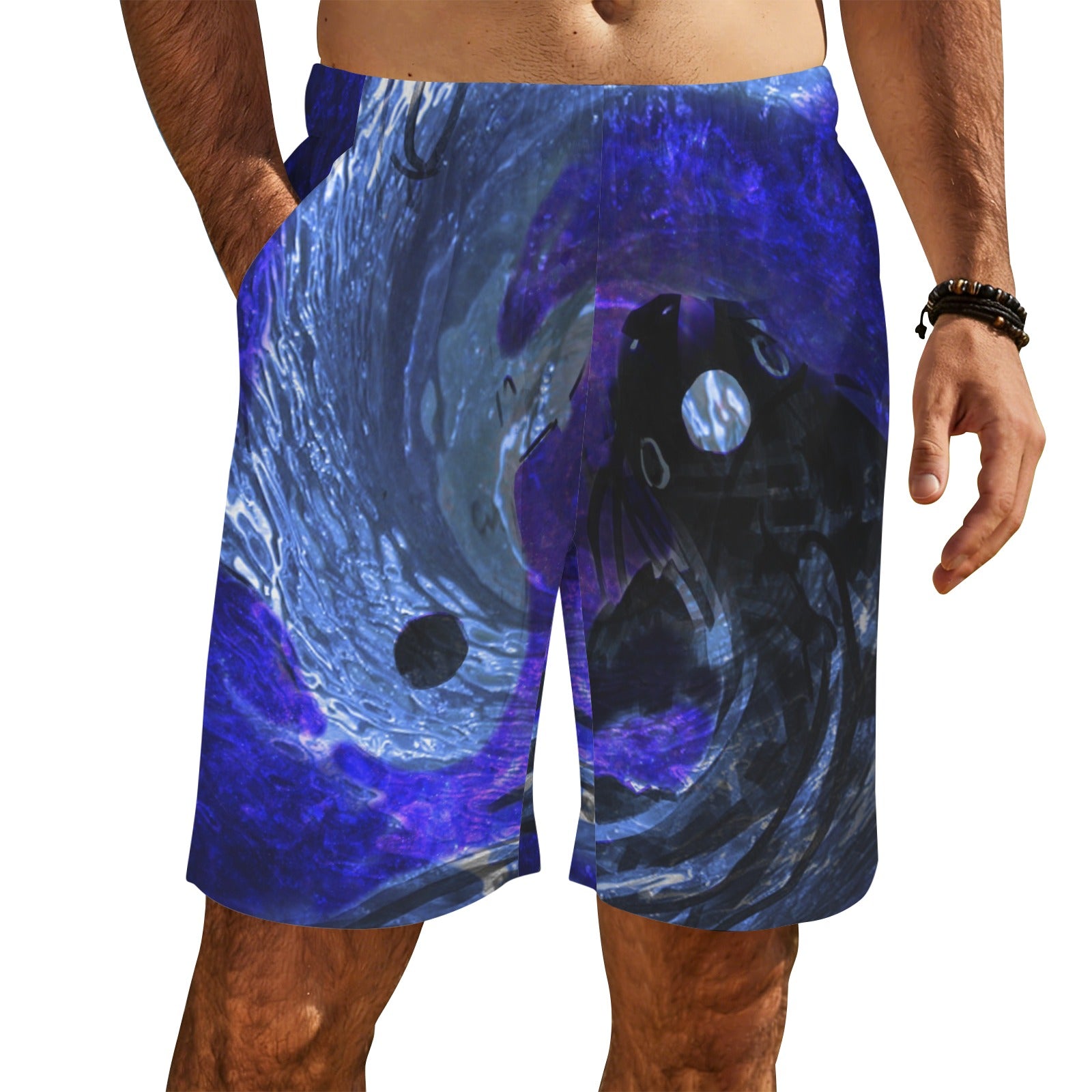 Katerina's Dragon's Eye Koi Desires Men's All Over Print Beach Shorts (Sets 26) | Ships from USA