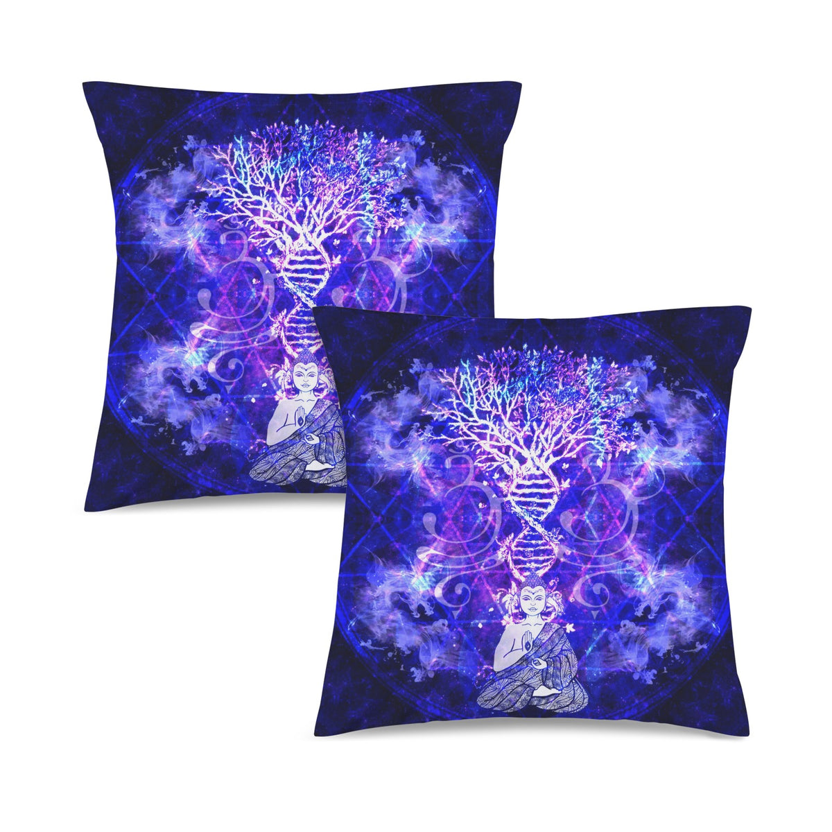 Katerina’s Dragon's Eye Desires Buddha Meditations Custom Pillow Cases 18" x 18" (2-Pack) | Ships from USA