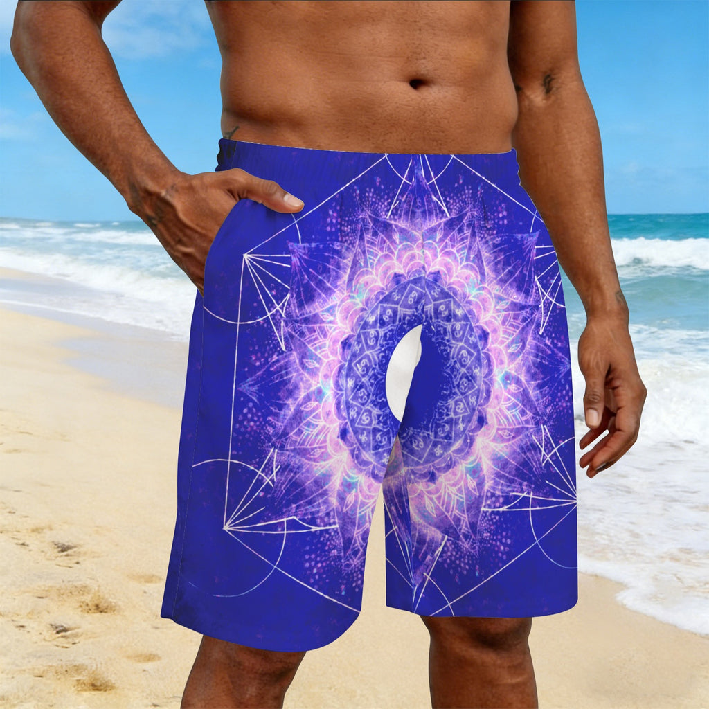 Katerina's Uncertainty in Time & Space Yin Yang Meditations Men's All Over Print Beach Shorts (Sets 26) | Ships from USA