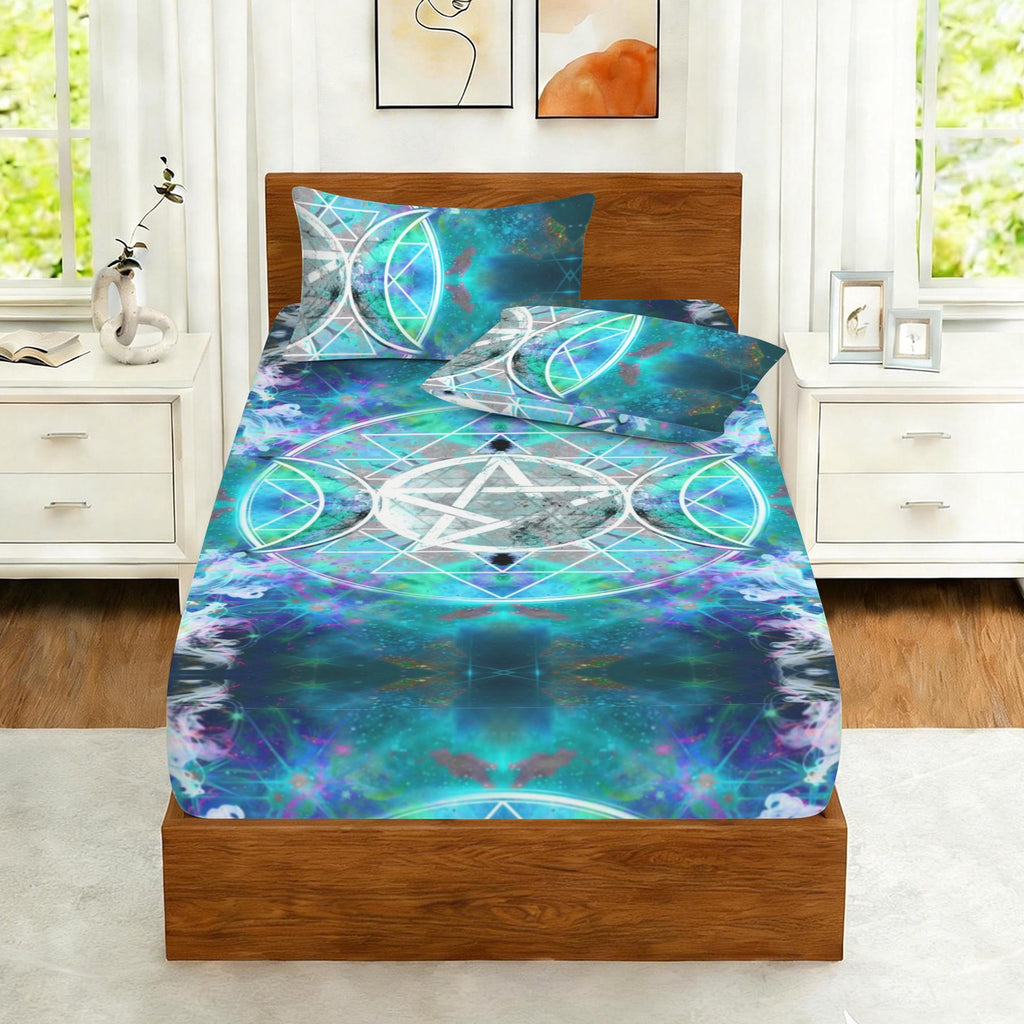 Katerina's Now & Forever Triple Goddess Meditations Twin Bedding Set (Fitted Sheet + Pillowcases) | Ships from USA