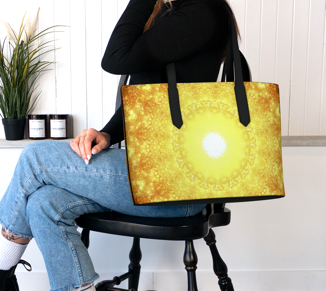 Katerina Autistic Golden Desires Vegan Leather Tote Bag