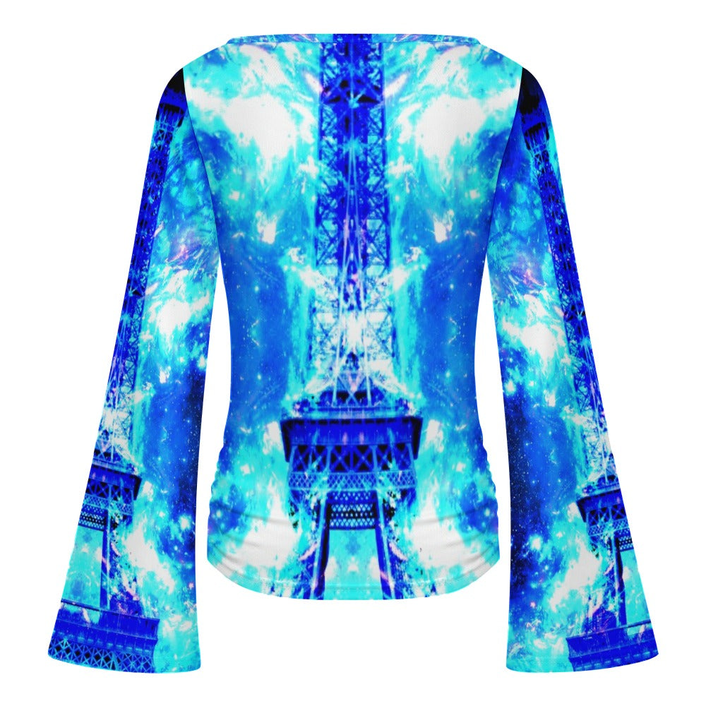 Amen Jin's Desires Parisian Dreams Women's Boat Neck Bell Sleeve T-shirt