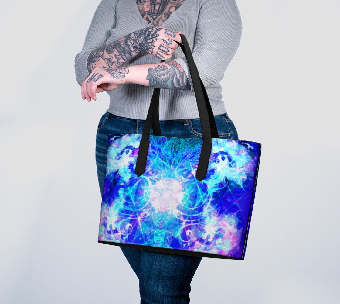 Amen Jin's Memories of Yesterday Desires Buddha Meditations Vegan Leather Tote Bag
