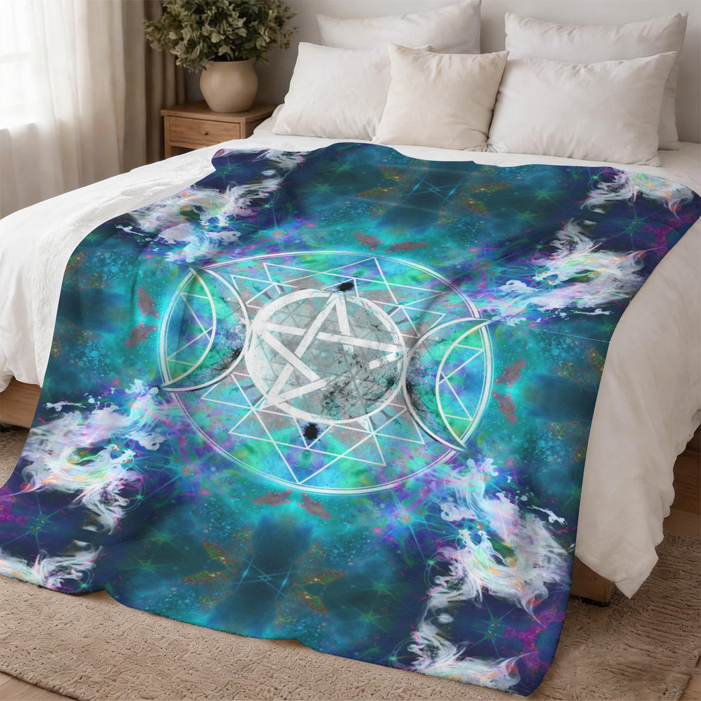 Katerina's Now & Forever Triple Goddess Meditations Sherpa Fleece Blanket 60" x 80" | Ships from USA