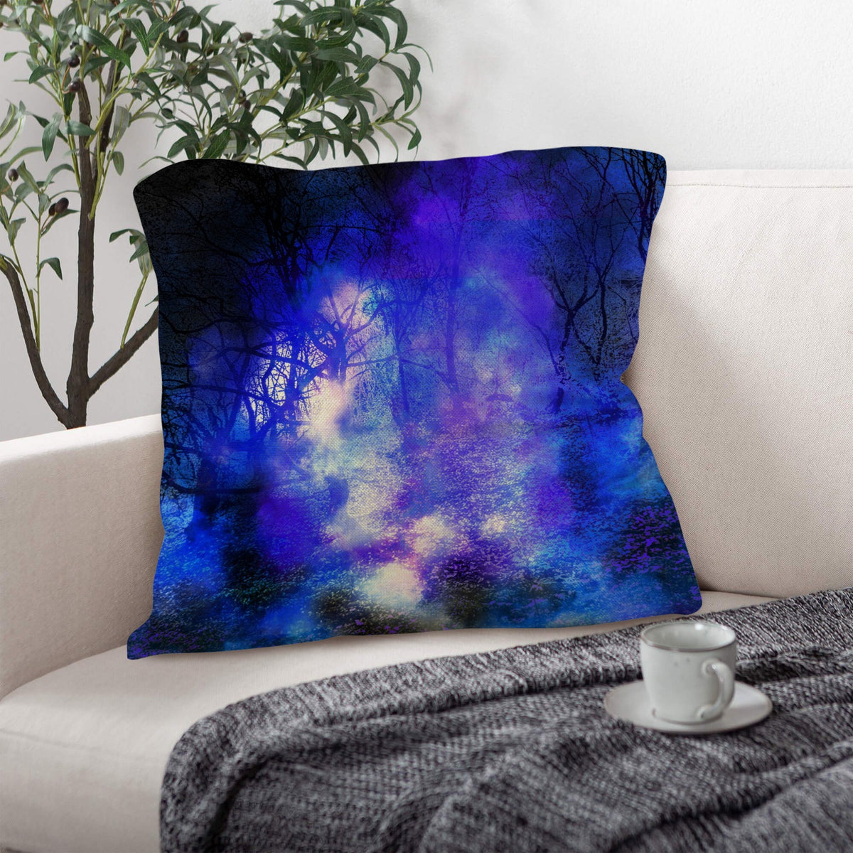 Katerina's Transylvanian Night Dreams Linen Throw Pillow 18" x 18" ( 1 Piece ) | Ships from USA