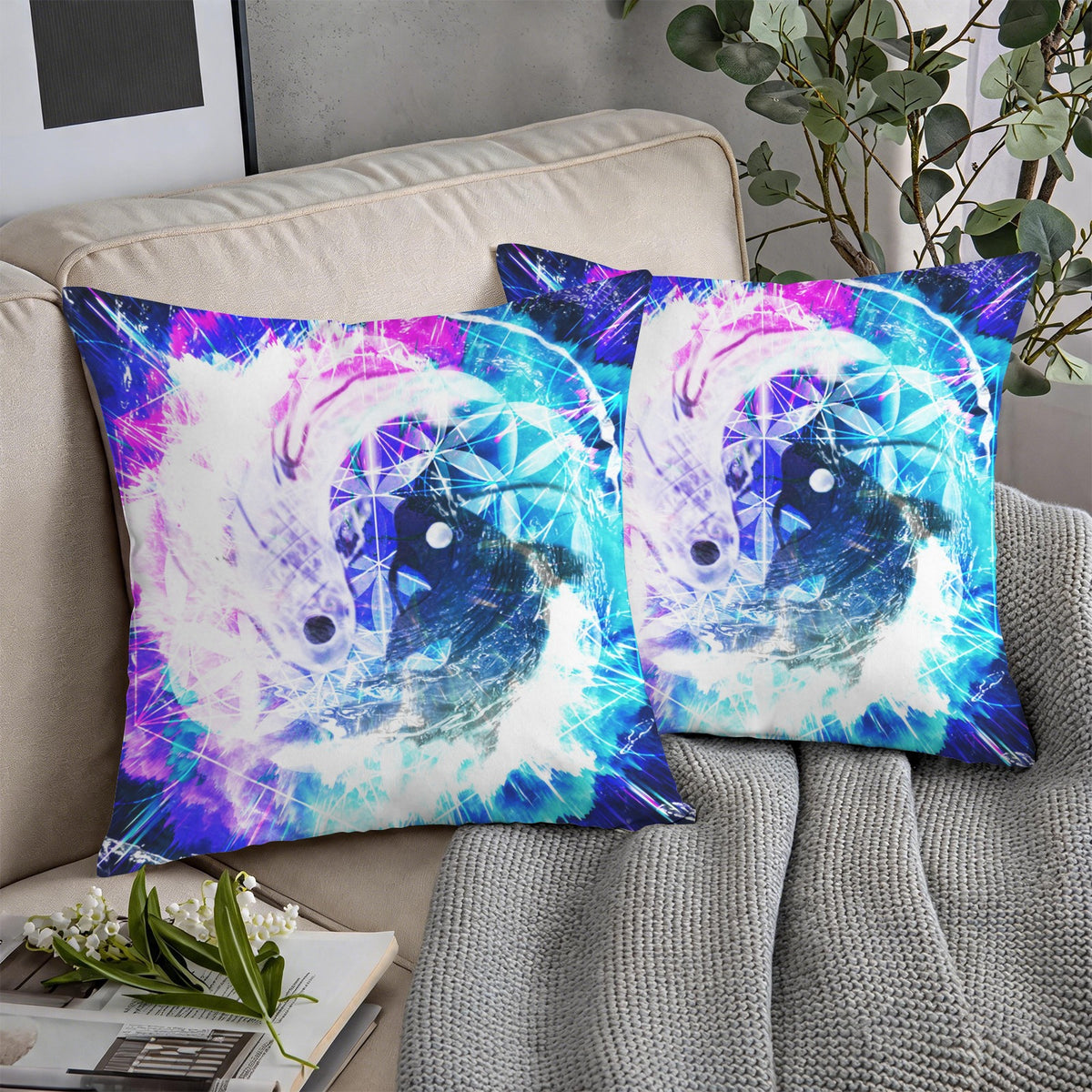 Creation's Koi Meditations Custom Pillow Cases 18" x 18" (2-Pack) | Ships from USA