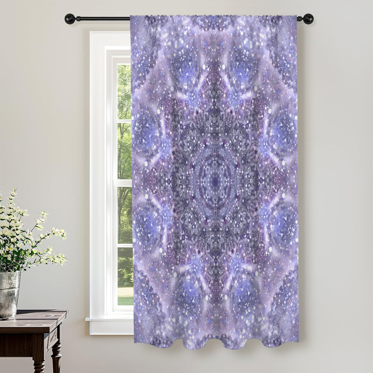 Katerina's Lilac Star Desires Window Curtain 52" x 63" ( 1 Piece ) | Ships from USA