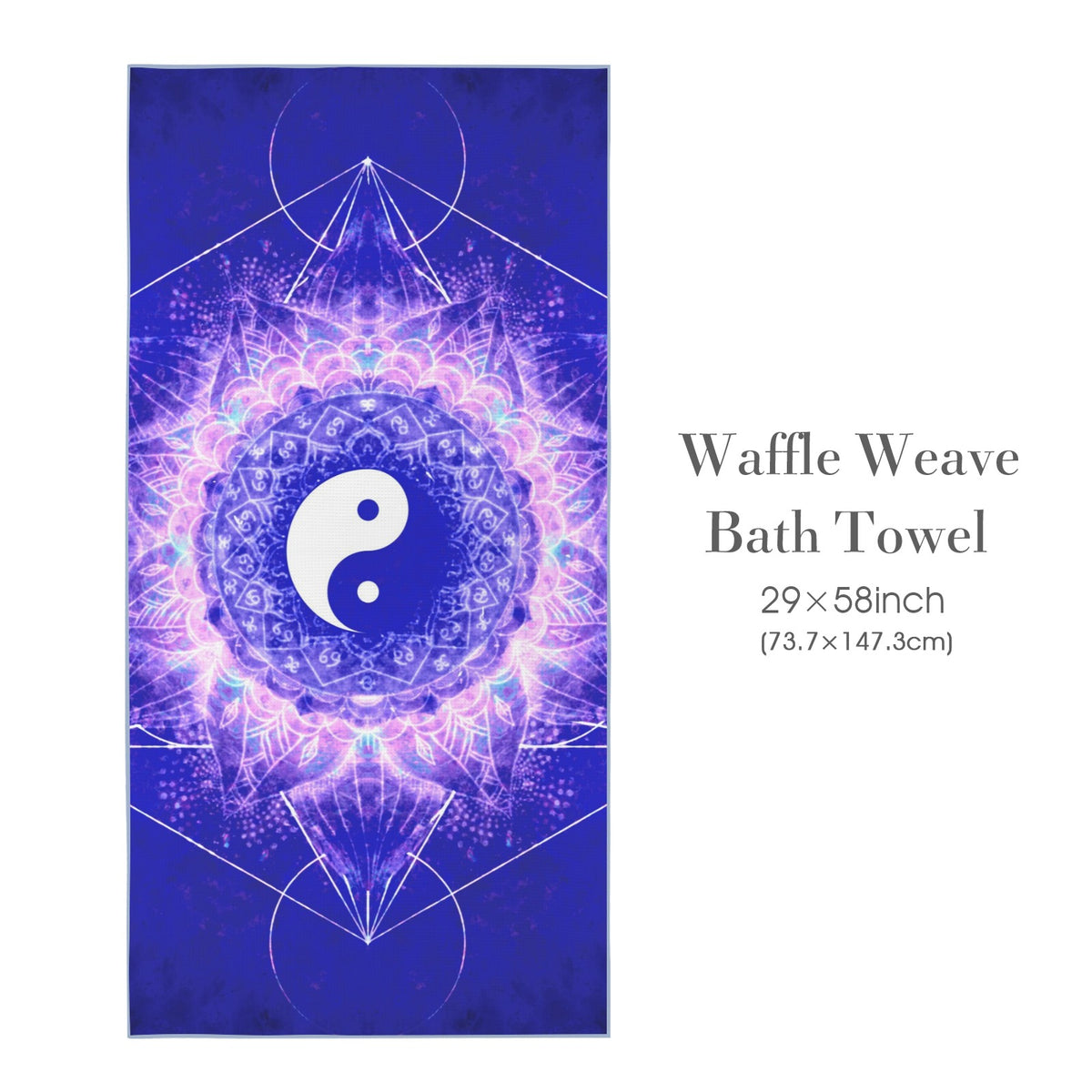 Katerina's Uncertainty in Time & Space Yin Yang Meditations Waffle Weave Bath Towel 29" x 58" | Ships from USA