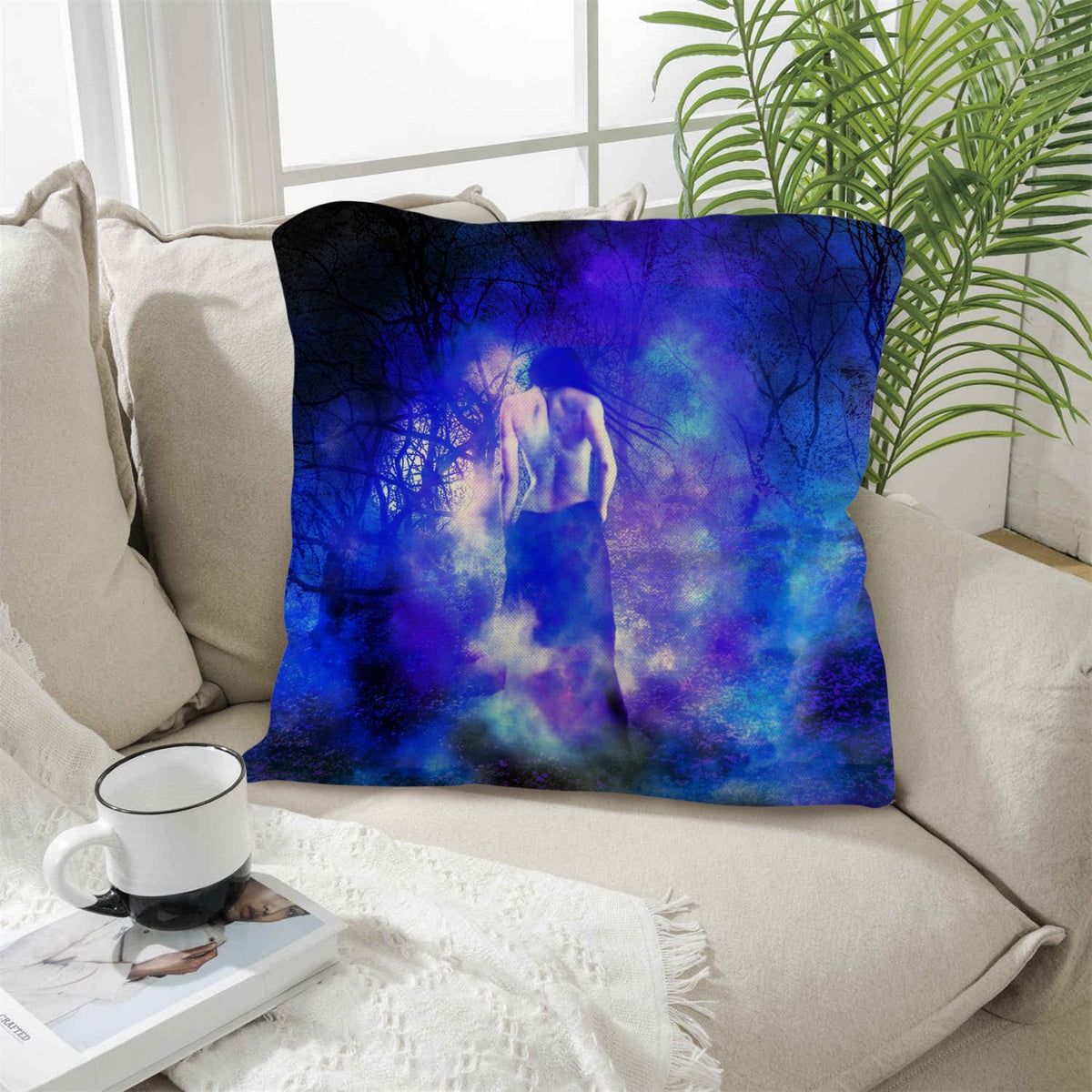 Katerina's Transylvanian Samhain Night Dreams Linen Throw Pillow 18" x 18" ( 1 Piece ) | Ships from USA