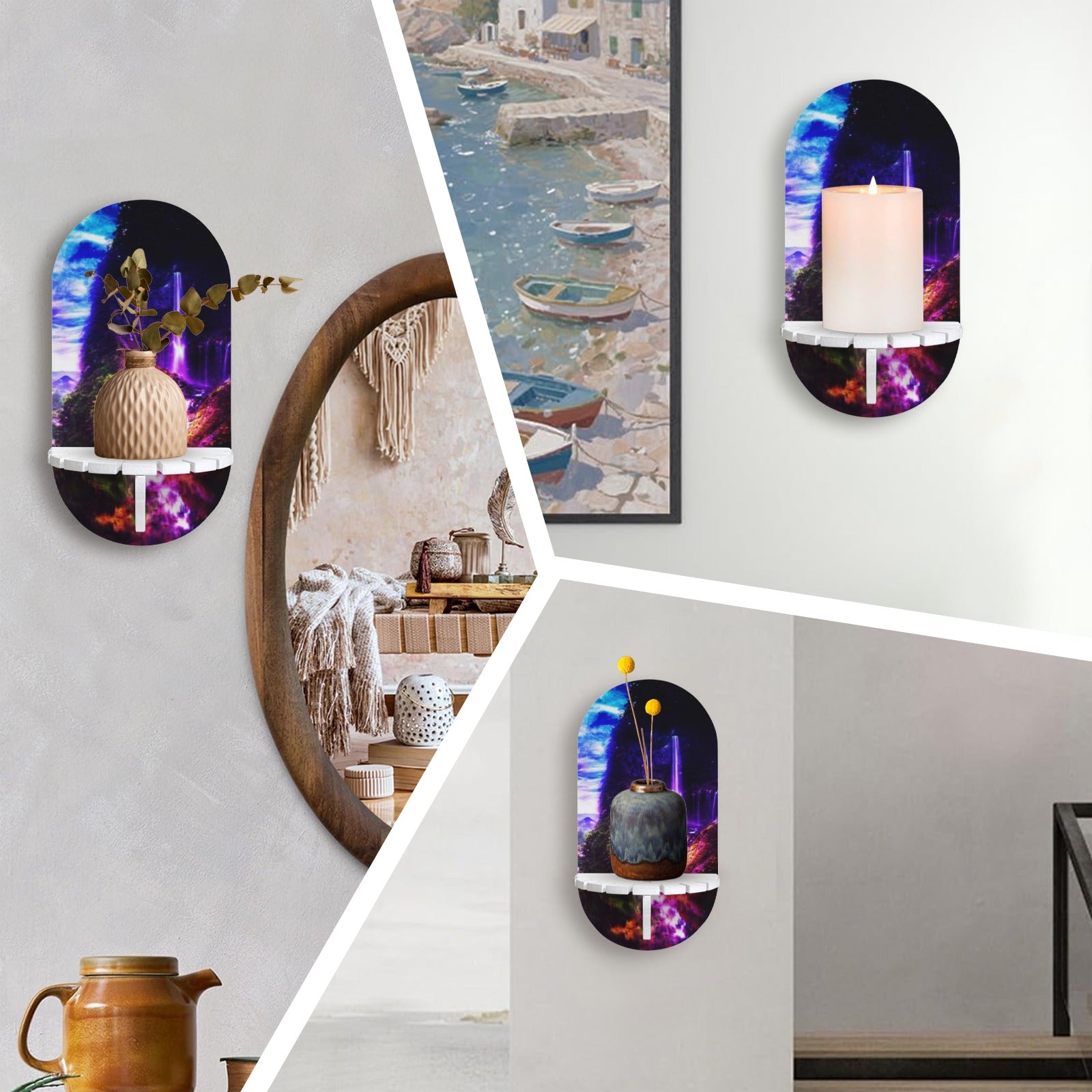 Creation's Heaven Abalone Lake Dreams Wall Mounted Candle Holder | Ships from USA