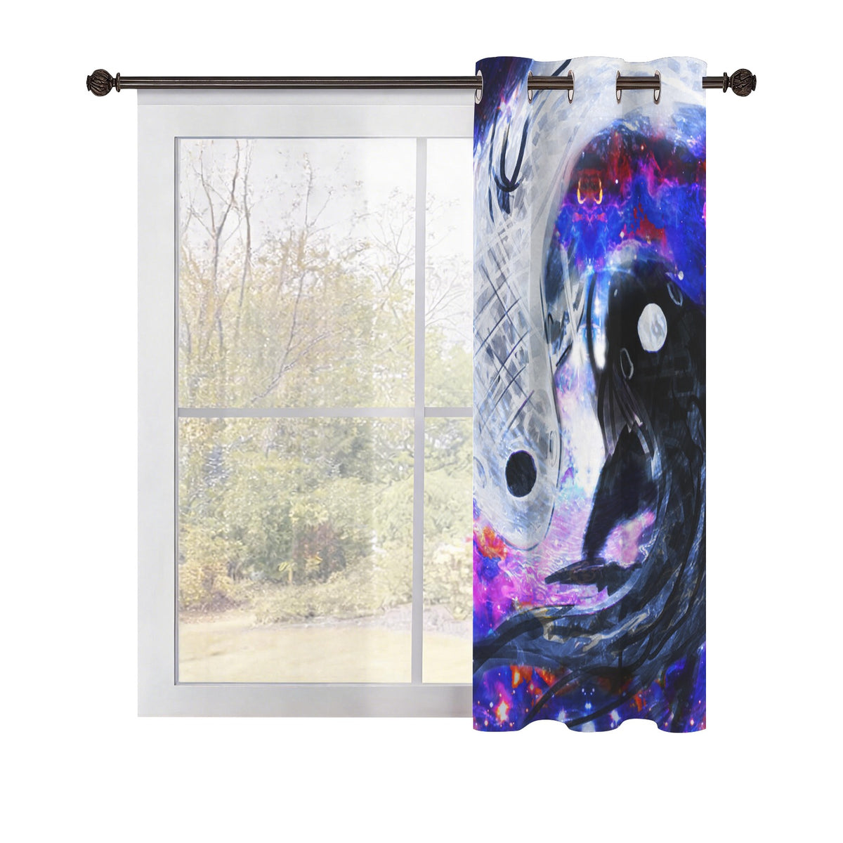 Katerina's Cassandra Koi Desires Grommet Curtain 42" x 63" ( 1 Piece ) | Ships from USA