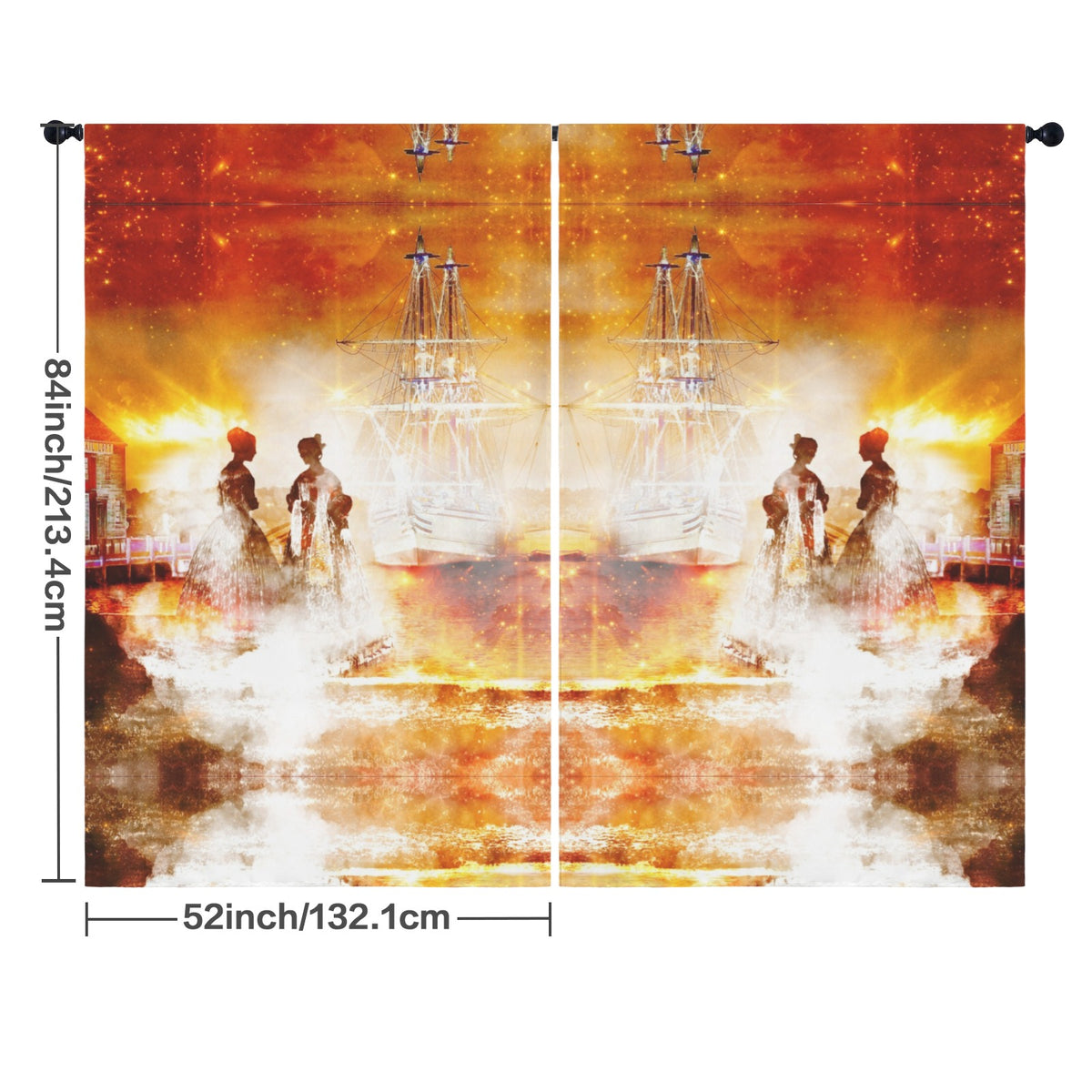 Samhain Eve Salem Harbor Dreams Floor-To-Ceiling Curtain 52x84inch | Ships from USA