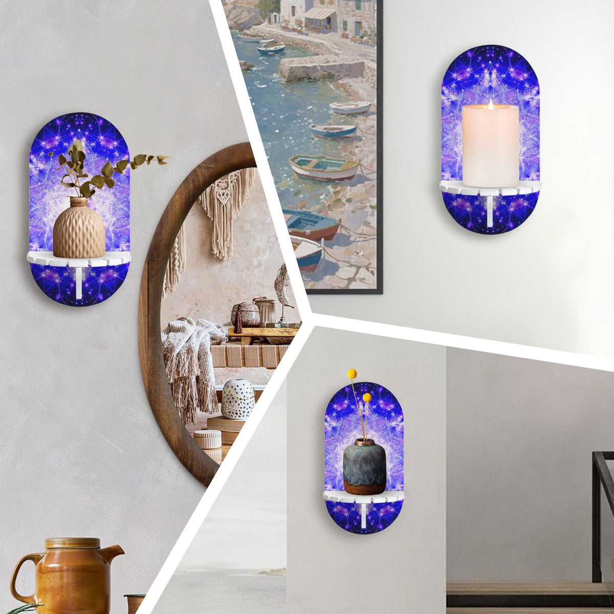 Katerina's Psyche Yin Yang Meditations Wall Mounted Candle Holder | Ships from USA
