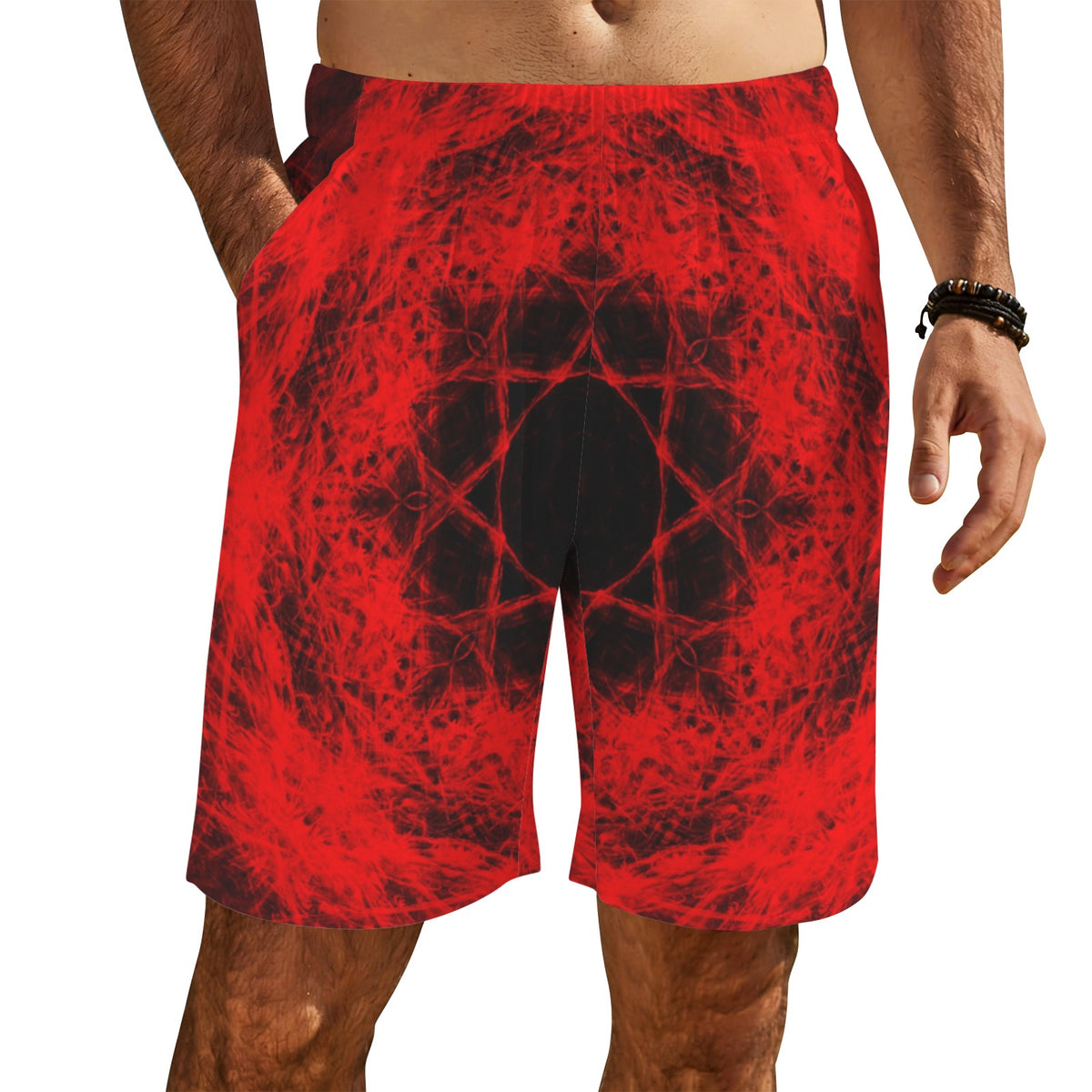 Katerina's Waiting for Hello Desires Men's All Over Print Beach Shorts (Sets 26) | Ships from USA