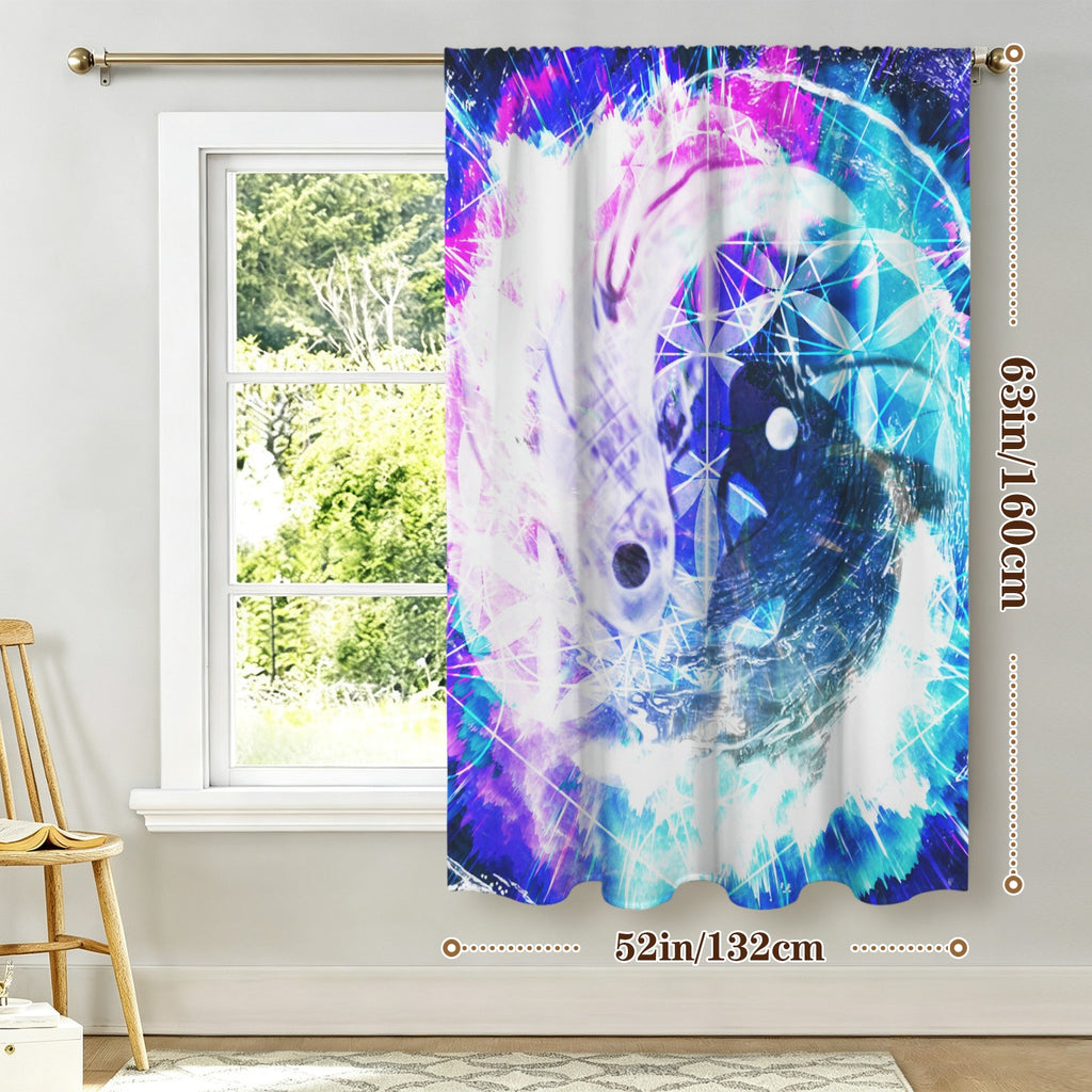 Creation's Koi Meditations Window Curtain 52" x 63" ( 1 Piece ) | Ships from USA