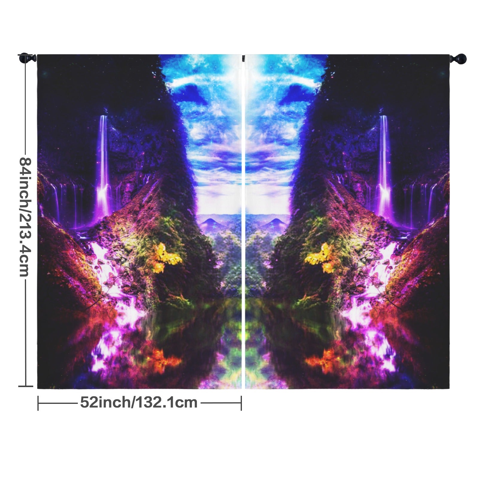 Creation's Heaven Abalone Lake Dreams Floor-To-Ceiling Curtain 52x84inch | Ships from USA