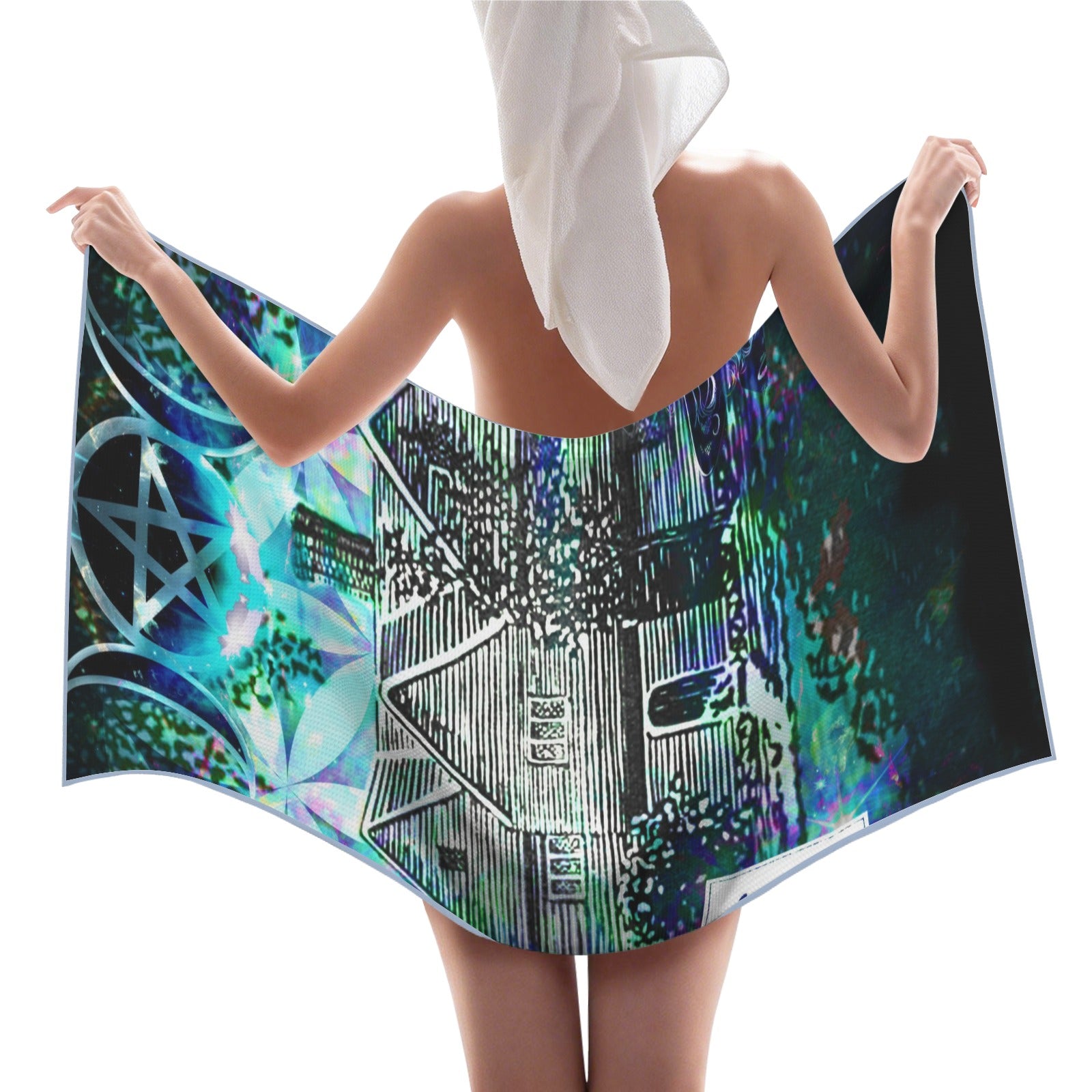 Katerina's Now & Forever Salem Witch Meditations Waffle Weave Bath Towel 29" x 58" | Ships from USA