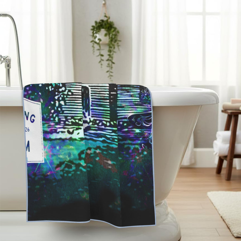 Katerina's Now & Forever Salem Witch Meditations Waffle Weave Bath Towel 29" x 58" | Ships from USA