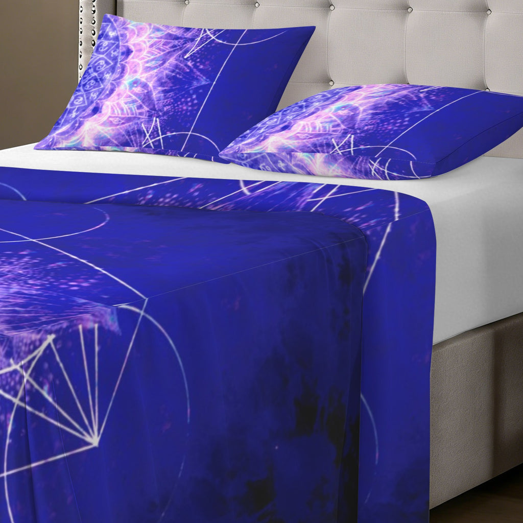 Katerina's Uncertainty in Time & Space Yin Yang Meditations 3-Piece Bedding Set (Bed Sheet + Pillowcases)  | Ships from USA