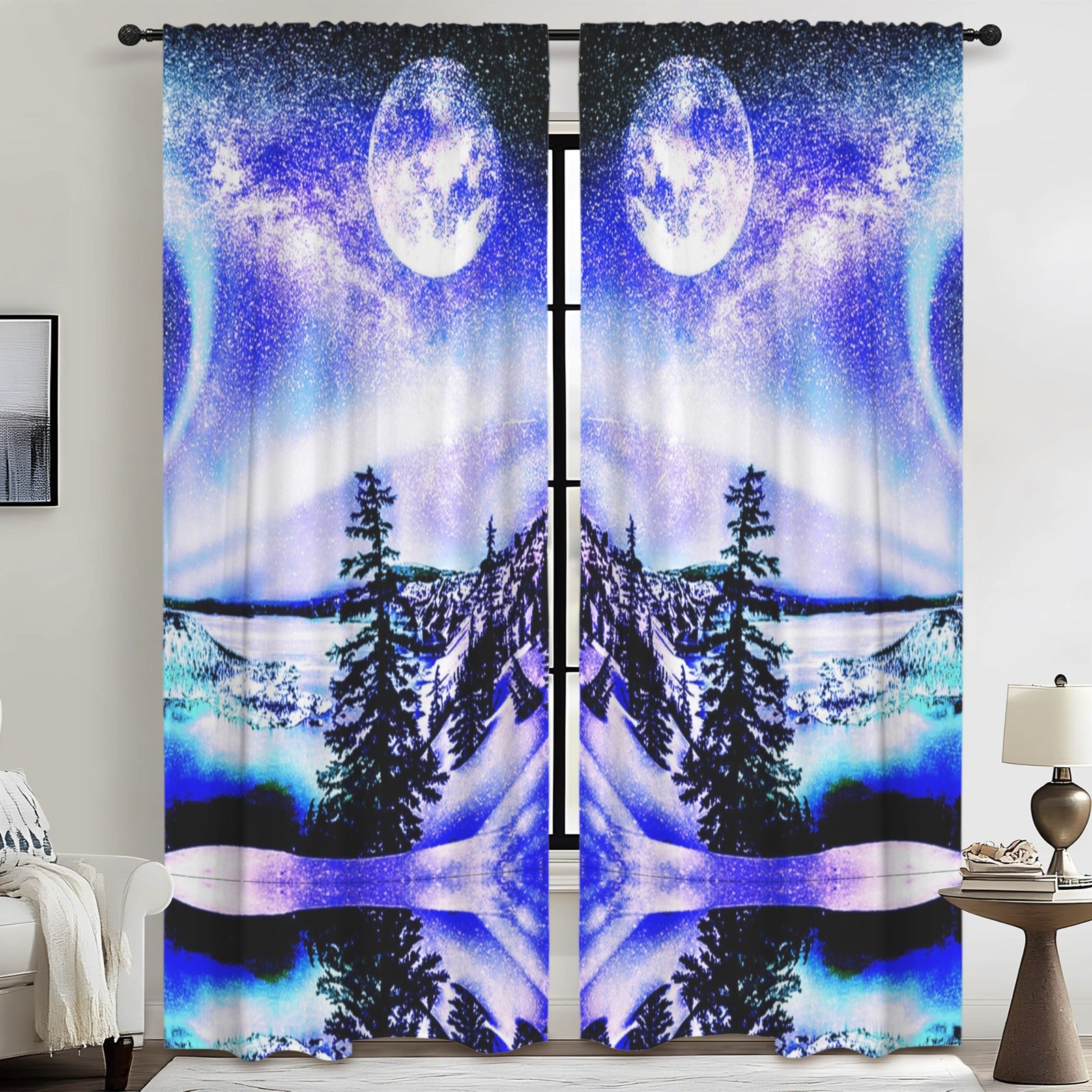 Katerina's Lolite Noel Yule Night Dreams Floor-To-Ceiling Curtain 52x84inch | Ships from USA
