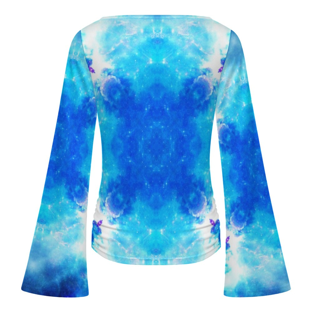 Amen Jin's Mandala of Dragon Fire Desires Women's Boat Neck Bell Sleeve T-shirt