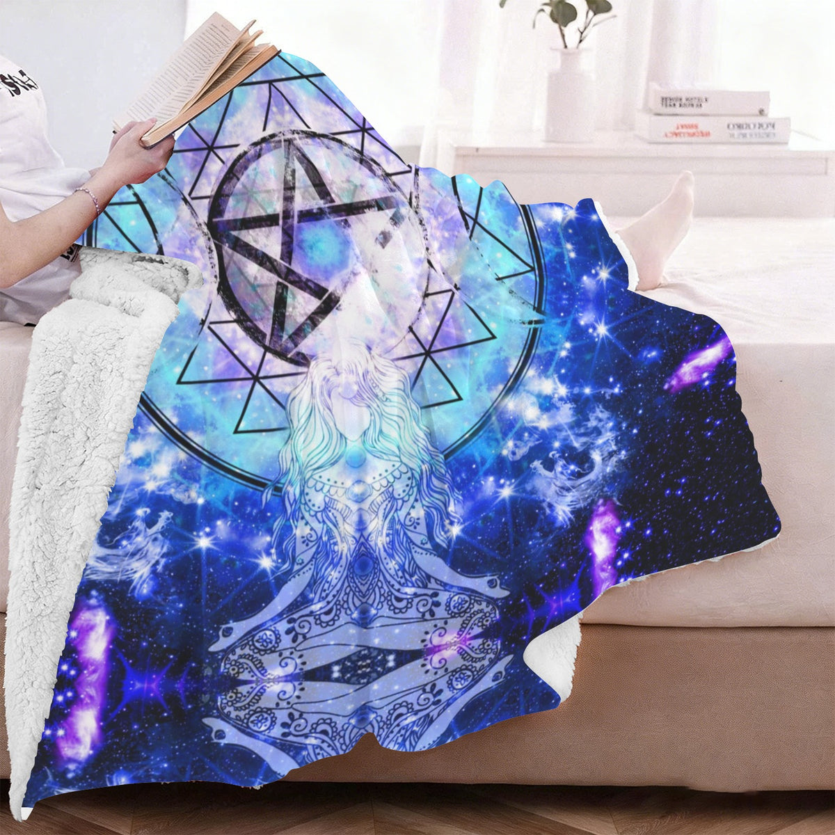 Amen Jin's Katerina's Eros & Psyche Magickal Awakening Meditations Sherpa Fleece Blanket 60" x 80" | Ships from USA