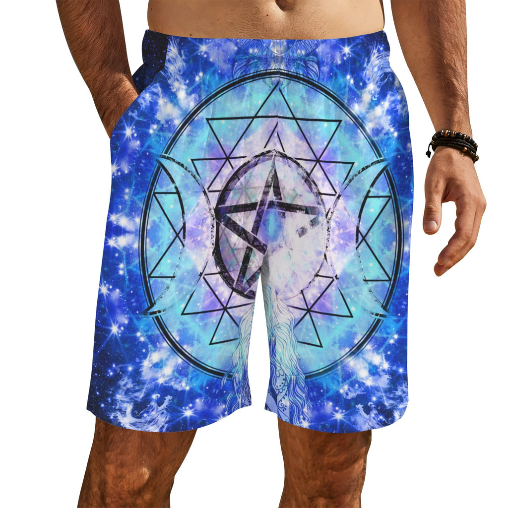 Amen Jin's Katerina's Eros & Psyche Magickal Awakening Meditations Men's All Over Print Beach Shorts (Sets 26) | Ships from USA