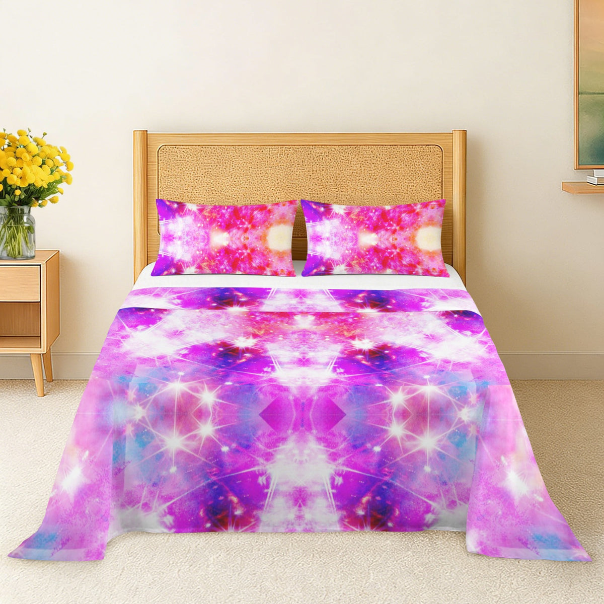 Katerina's Dreams of Angels Desires 3-Piece Bedding Set (Bed Sheet + Pillowcases)  | Ships from USA