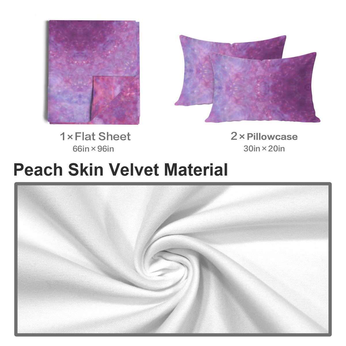 Katerina's Angelus Everlasting Desires 3-Piece Bedding Set (Bed Sheet + Pillowcases)  | Ships from USA