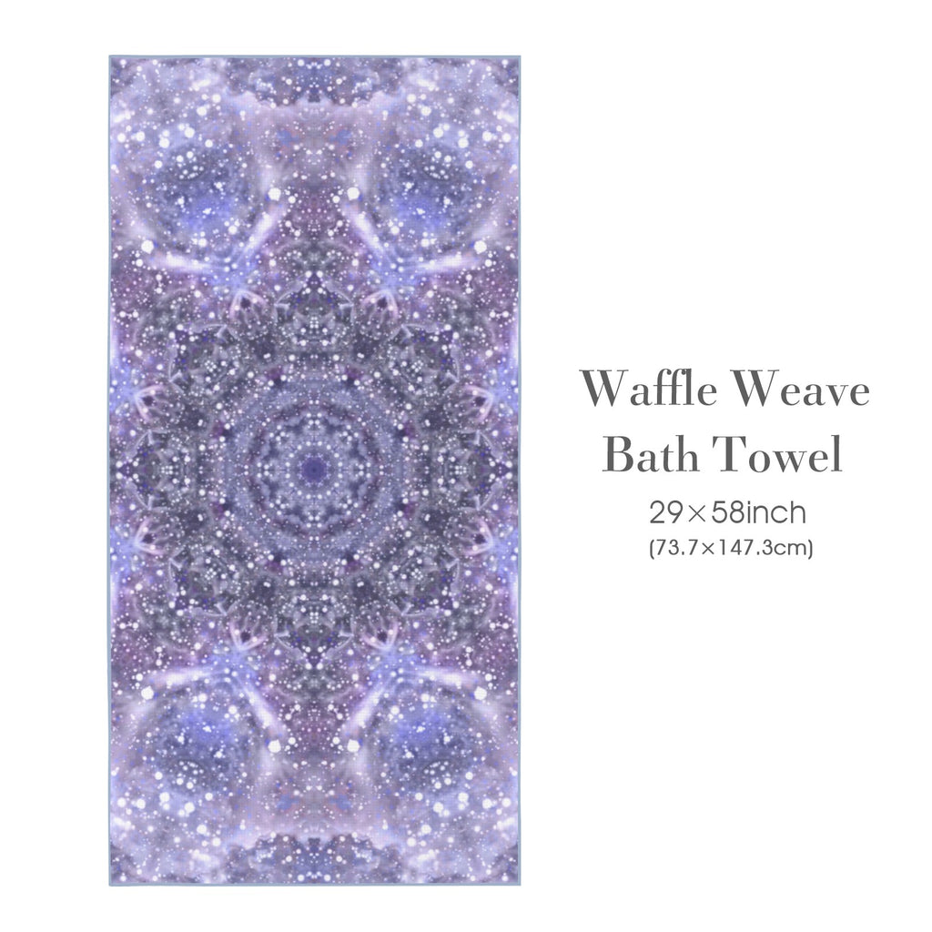 Katerina's Lilac Star Desires Waffle Weave Bath Towel 29" x 58" | Ships from USA