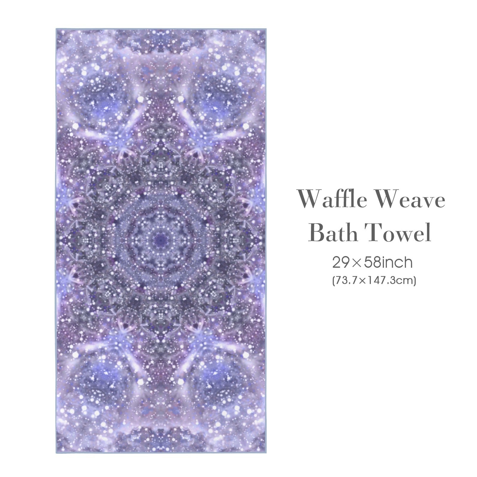 Katerina's Lilac Star Desires Waffle Weave Bath Towel 29" x 58" | Ships from USA