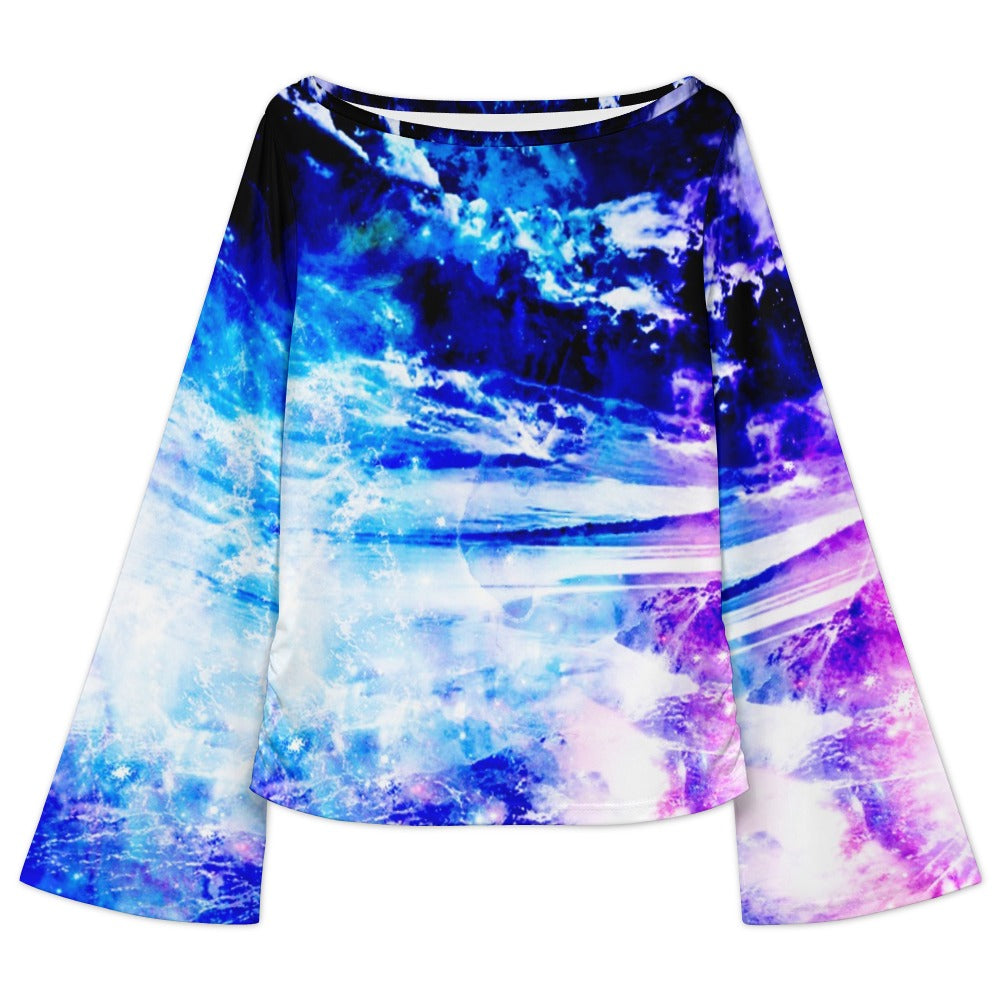 Creation's Heaven Dancing Sea Dreams Women's Boat Neck Bell Sleeve T-shirt