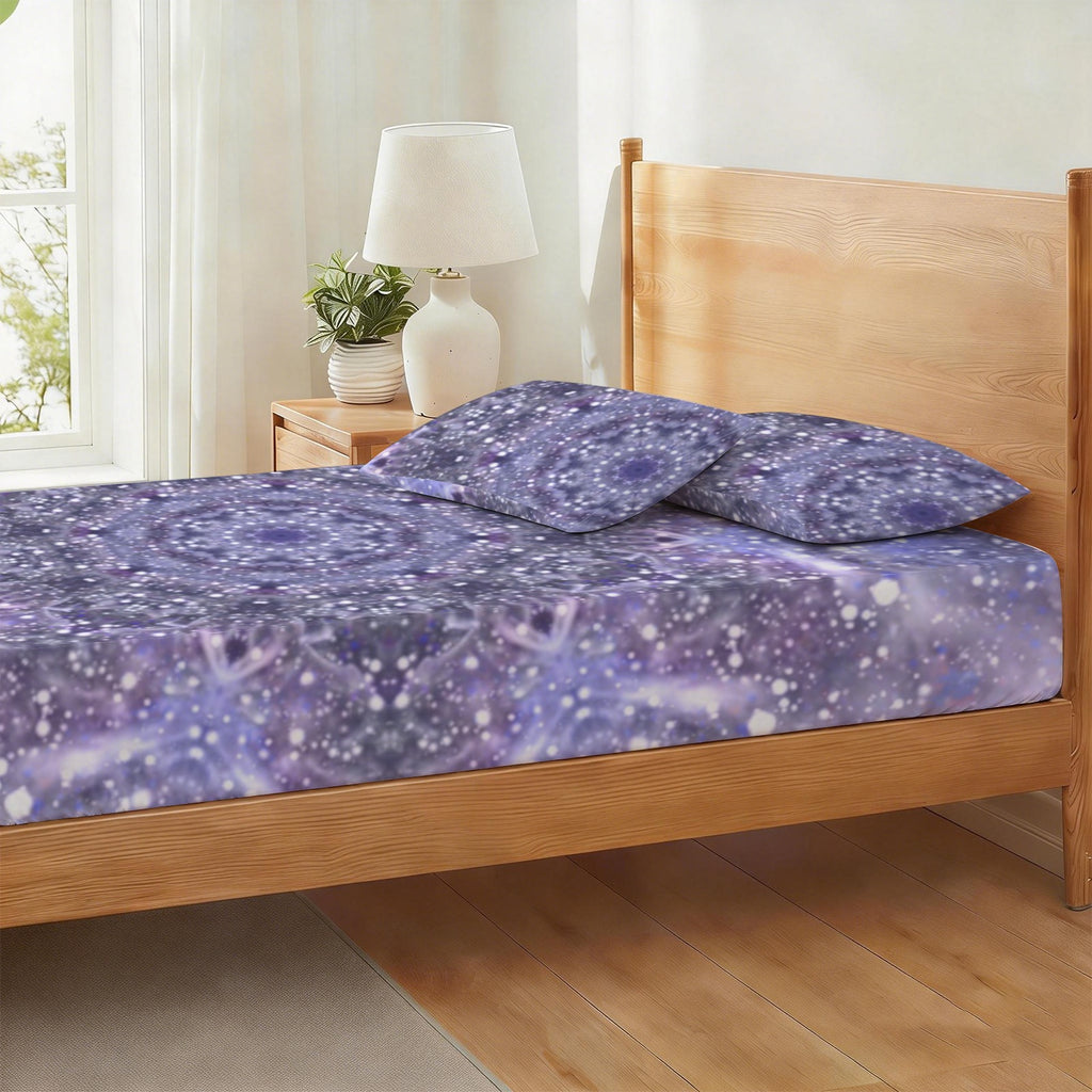 Katerina's Lilac Star Desires Twin Bedding Set (Fitted Sheet + Pillowcases) | Ships from USA