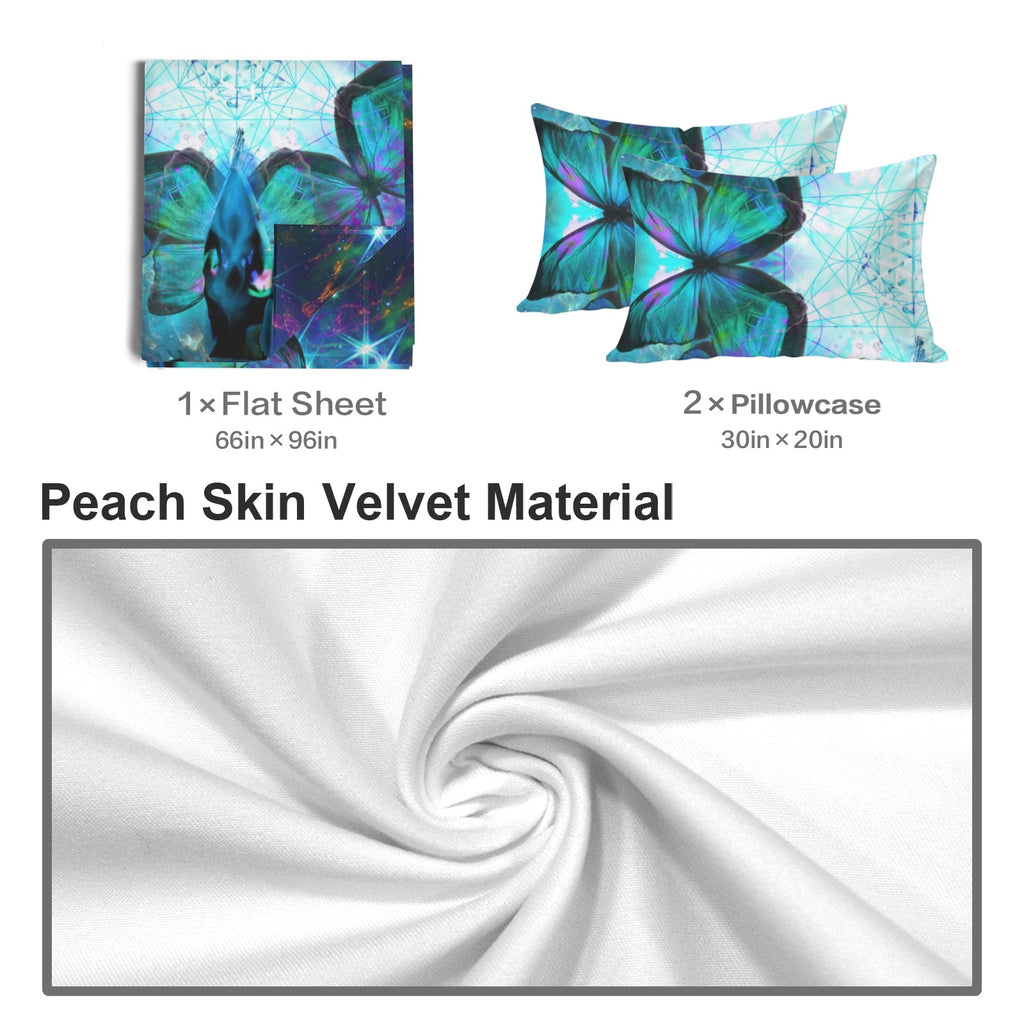 Katerina's Now & Forever Metamorphosis Meditations 3-Piece Bedding Set (Bed Sheet + Pillowcases)  | Ships from USA